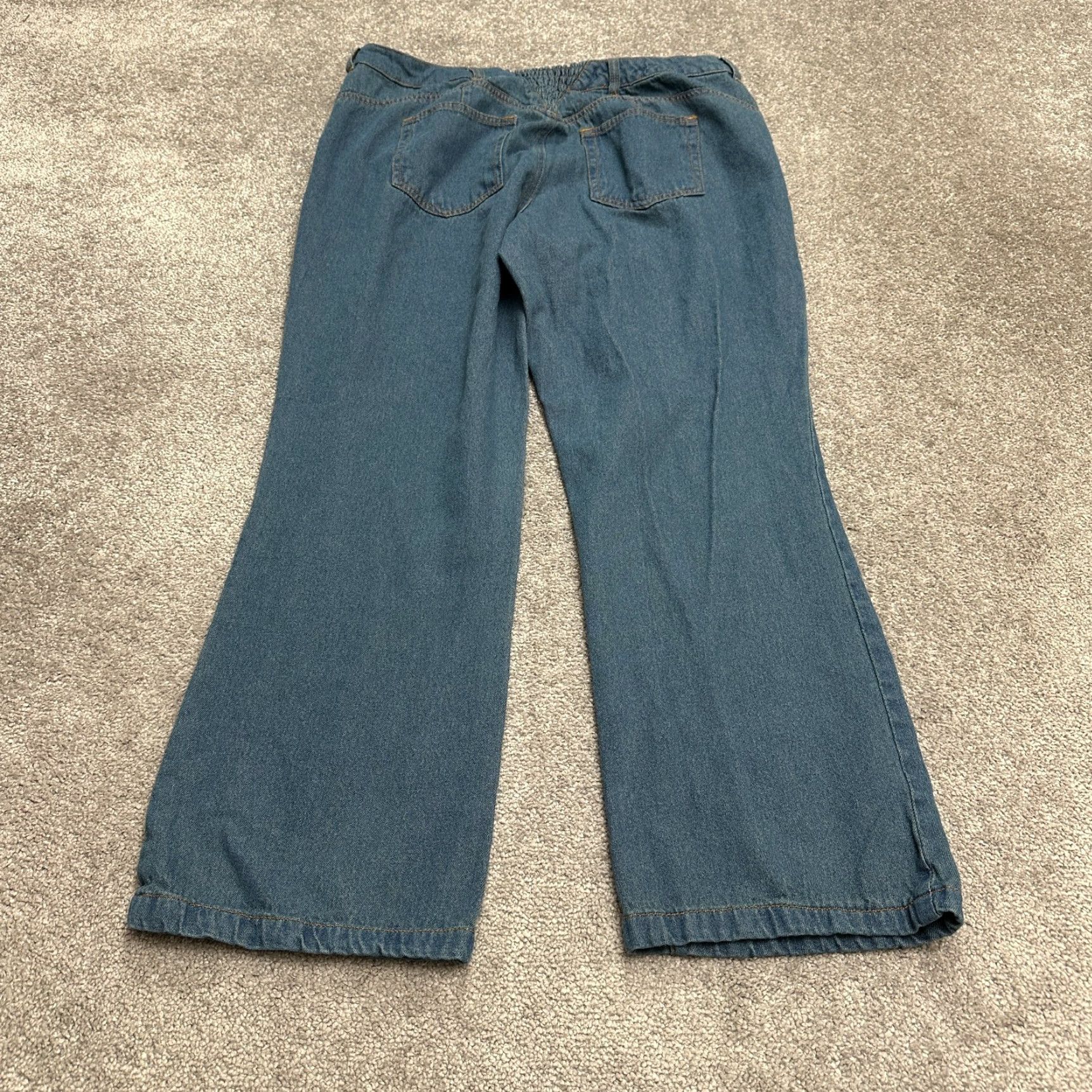 Vintage WOMAN WITHIN Plus Size 18 Bootcut Jeans Medium Wash Blue Cotton Casual 5-Pocket Women Size 40" / US 18 - 2 Thumbnail