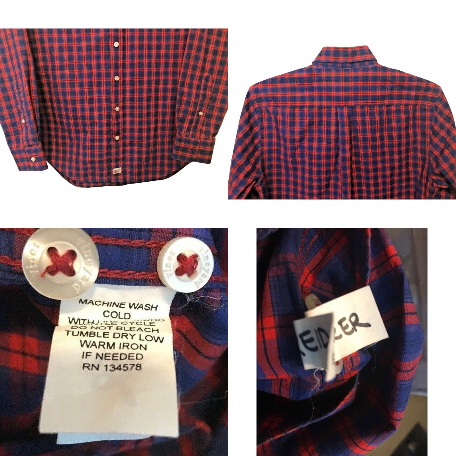 Vineyard Vines Vineyard Vines Slim Fit Murray Button Down Shirt Cotton Plaid M Red Men Shirt Size US M / EU 48-50 / 2 - 8 Thumbnail
