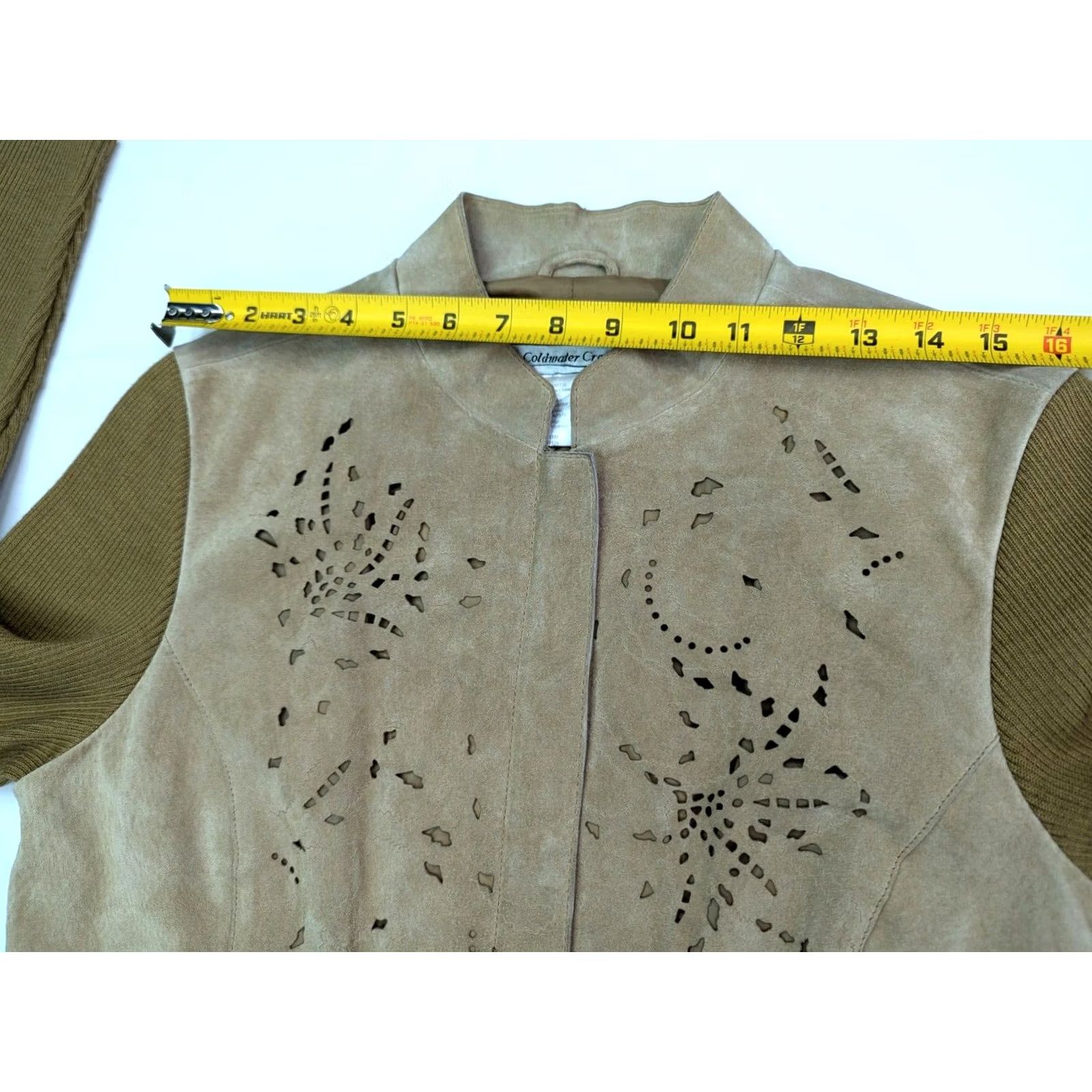 Coldwater Creek COLDWATER CREEK Suede Leather Jacket Women M Zip Crew Neck w Ribbed Sleeves Size M / US 6-8 / IT 42-44 - 7 Thumbnail