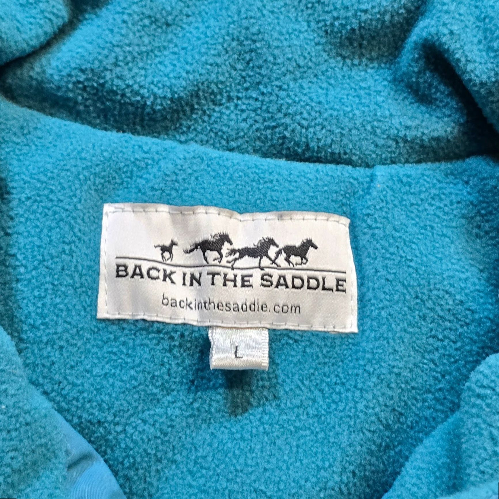 Vintage Back In The Saddle Vest Women Large Blue Green Rhinestone Riding Equestrian Hors Size L / US 10 / IT 46 - 3 Thumbnail
