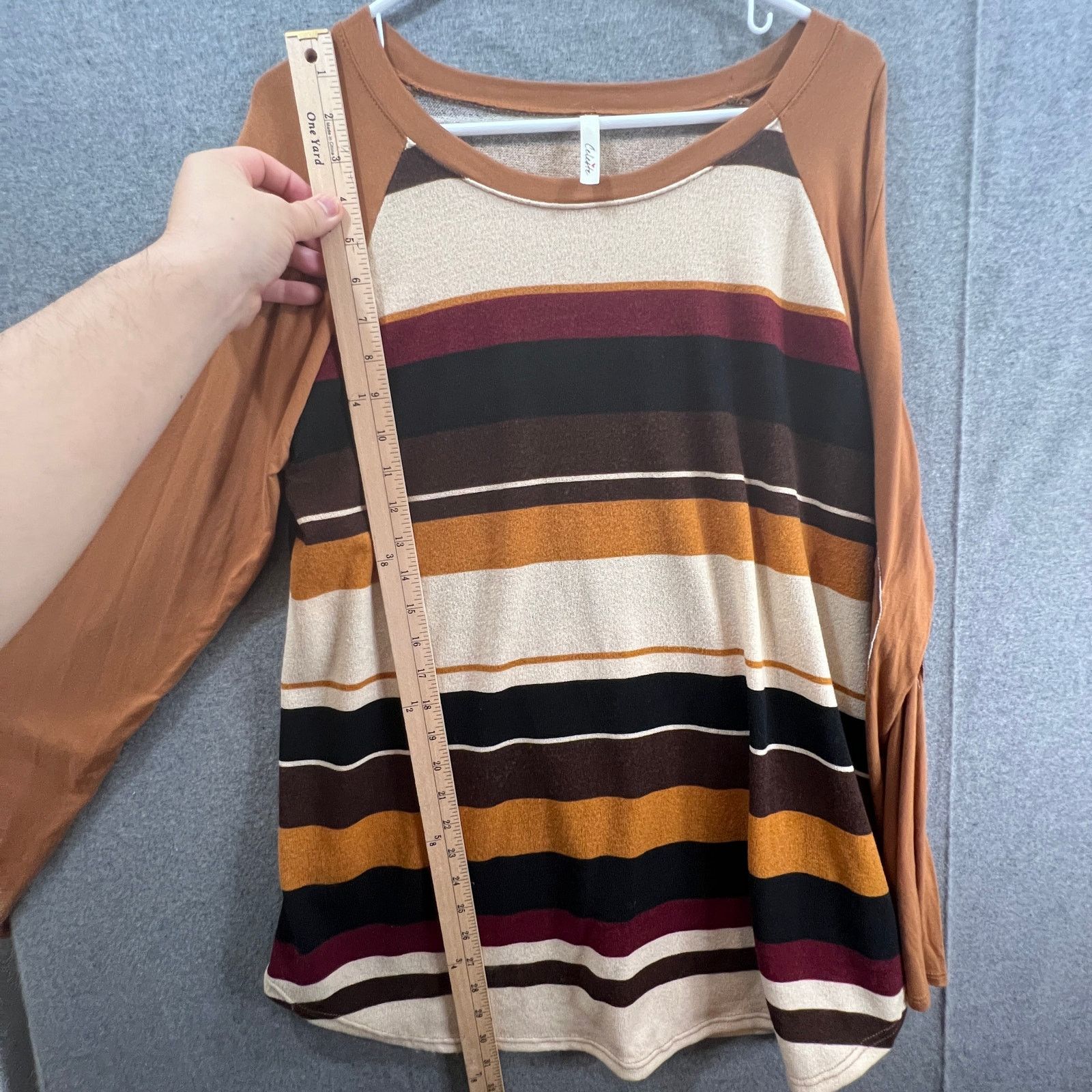 Other Celeste Long Sleeve Shirt Women 1XL Yellow Stripes Size XL / US 12-14 / IT 48-50 - 5 Thumbnail