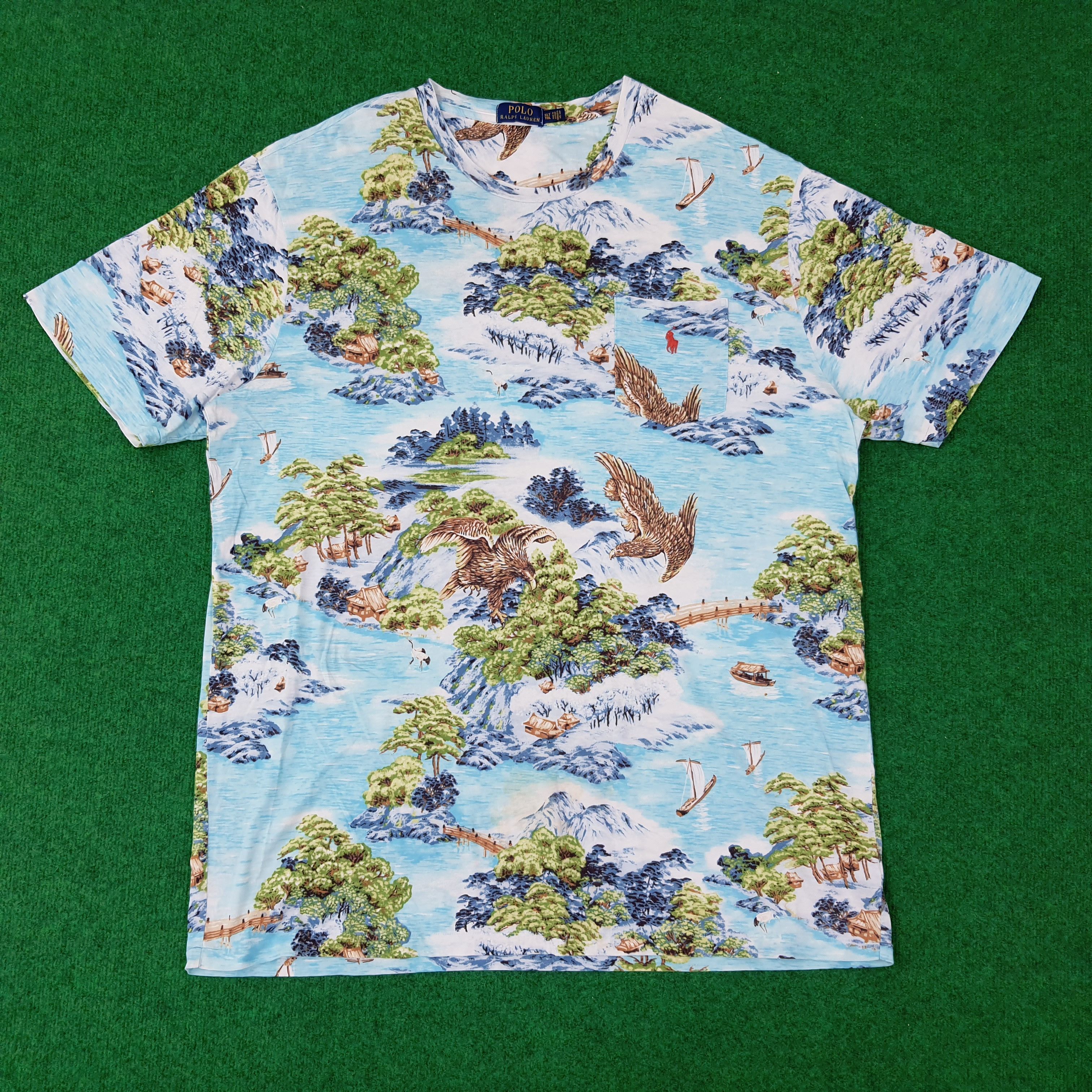 Polo Ralph Lauren Vintage POLO Ralph Lauren Overprint Pocket Tee C249N31 Size US XXL / EU 58 / 5 - 1 Thumbnail
