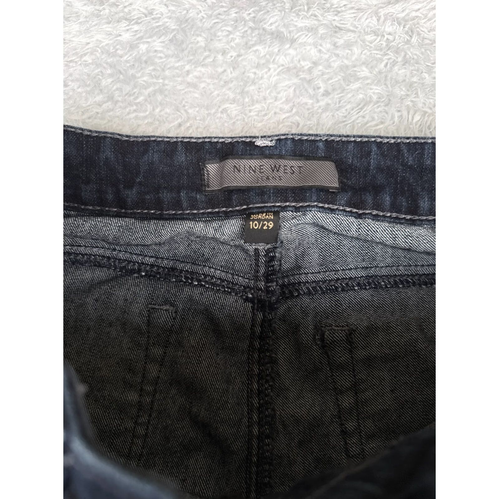 Nine West Nine West Pants Women 10 Blue Denim Jeans Bootcut Cotton Dark Embellished 31x31 Size 32" / US 10 / IT 46 - 6 Thumbnail