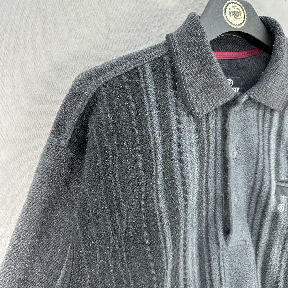 Japanese Brand Vintage Polo Shirt Striped Fleece Single Pocket by Zealzip Size US M / EU 48-50 / 2 - 2 Thumbnail