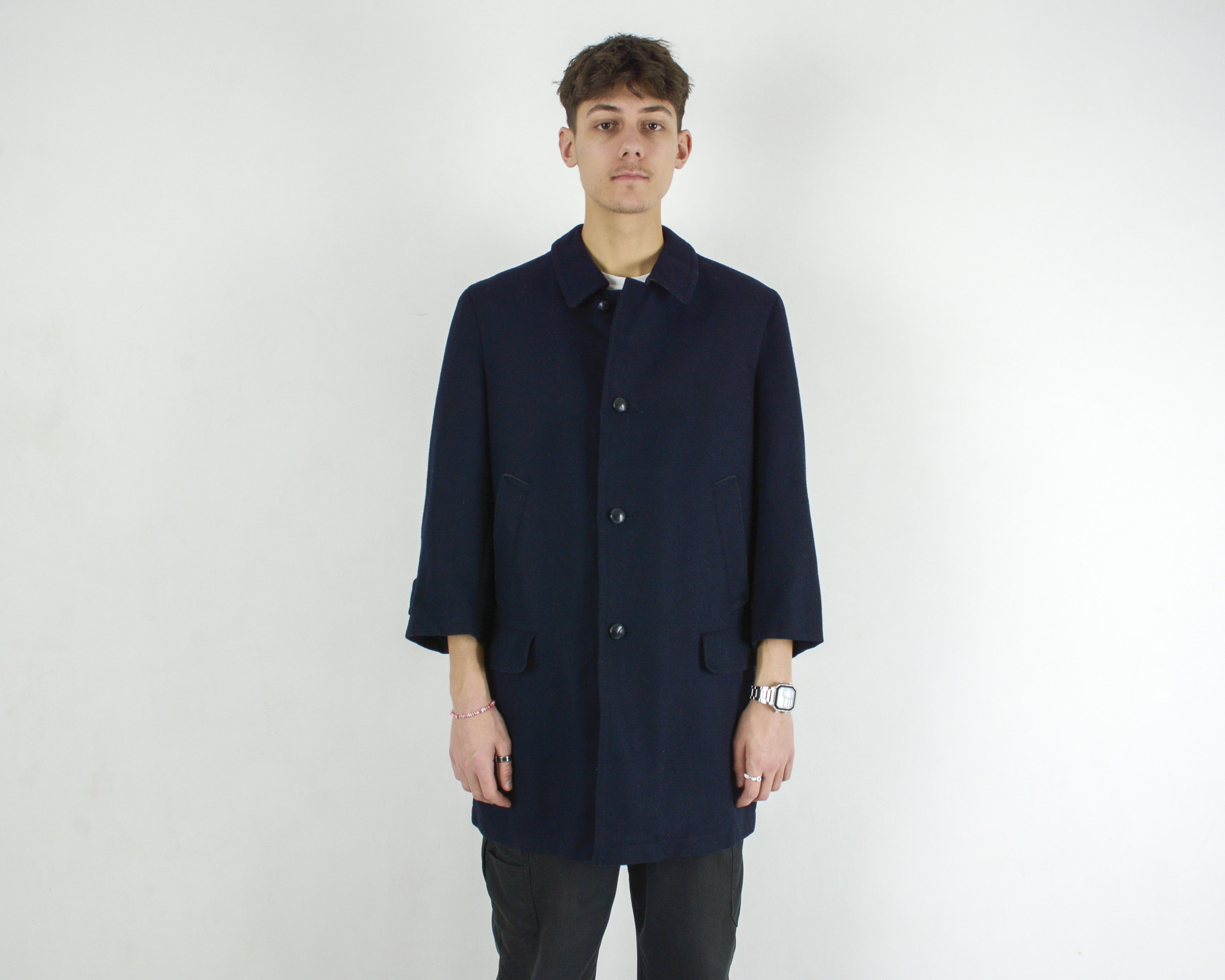 LODEN FREY Men L Wool Jacket Over Coat Winter EU 52 Warm Mac