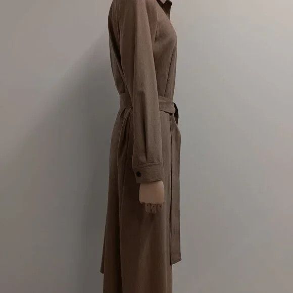 Lafayette 148 LAFAYETTE 148 Camel Merlange Flannel Shirt Dress - Size 4 Size S / US 4 / IT 40 - 7 Thumbnail