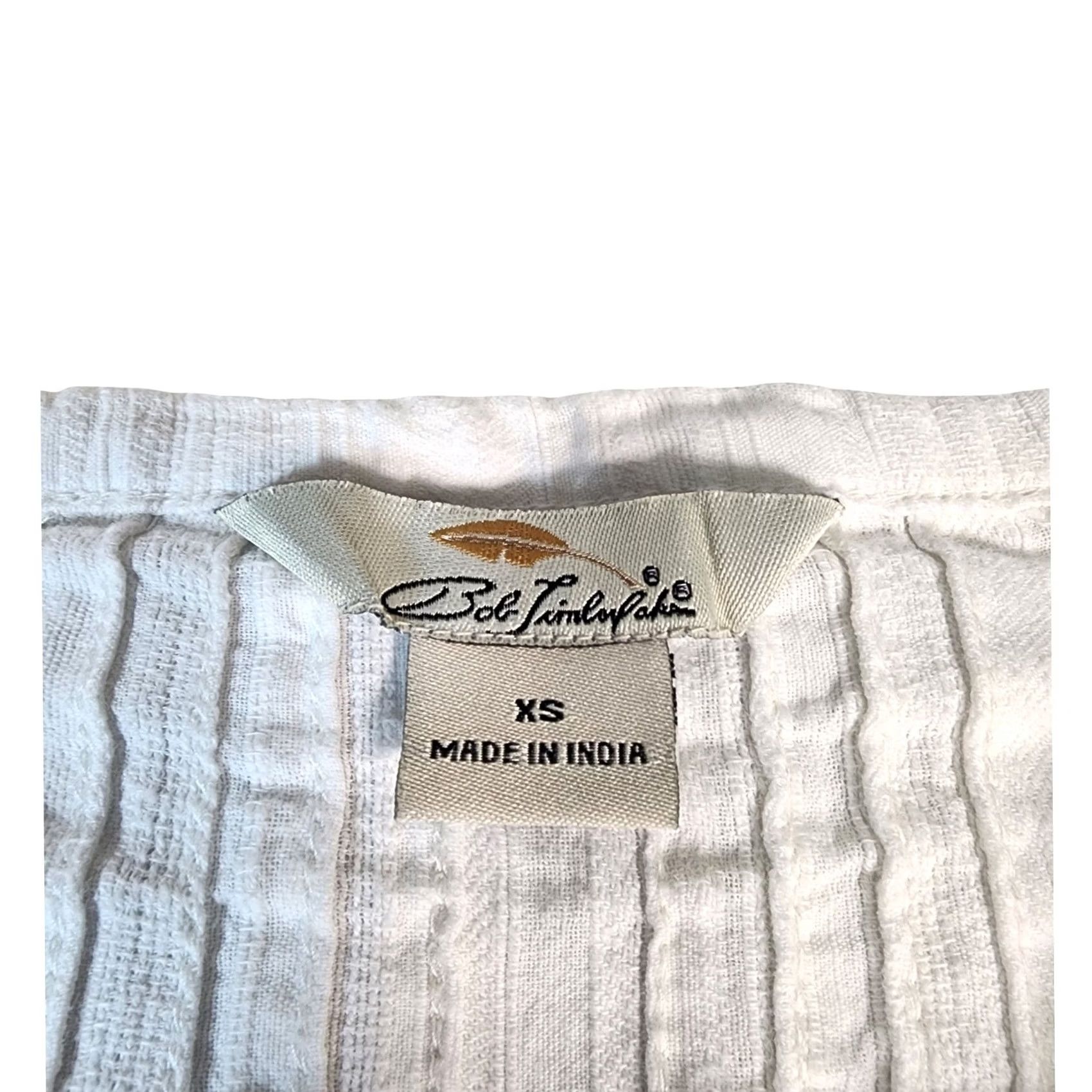Vintage Bob Timberlake Womens XS White Blue Embroidered Cotton Gauze Peasant Blouse Size XS / US 0-2 / IT 36-38 - 3 Thumbnail