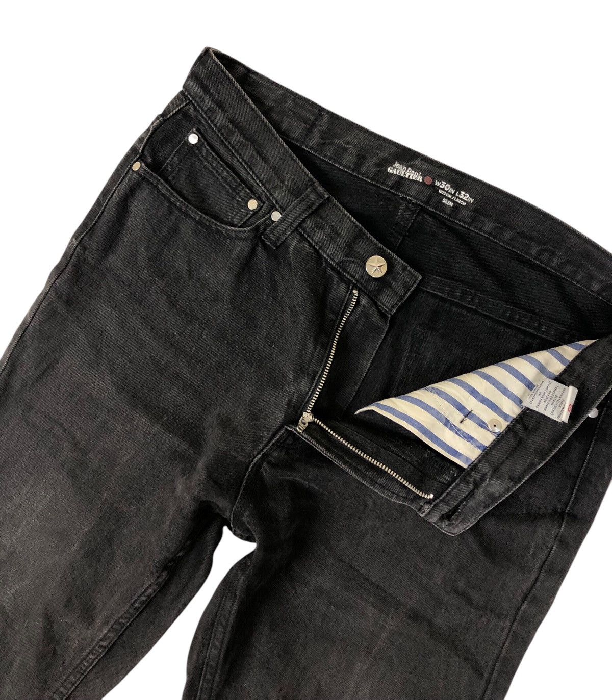 Jean Paul Gaultier Jean Paul Gaultier Target Black Denim Jeans Size US 30 / EU 46 - 8 Thumbnail
