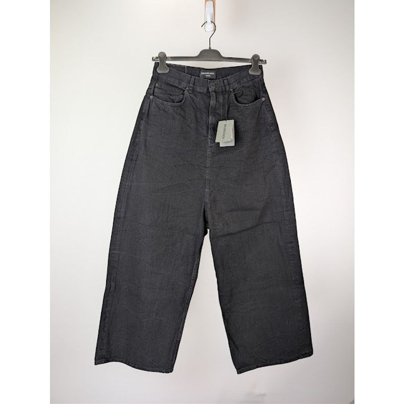 Balenciaga o1rshd1 Low Crotch Light Japanese Denim Pants in Black Size US 30 / EU 46 - 1 Thumbnail