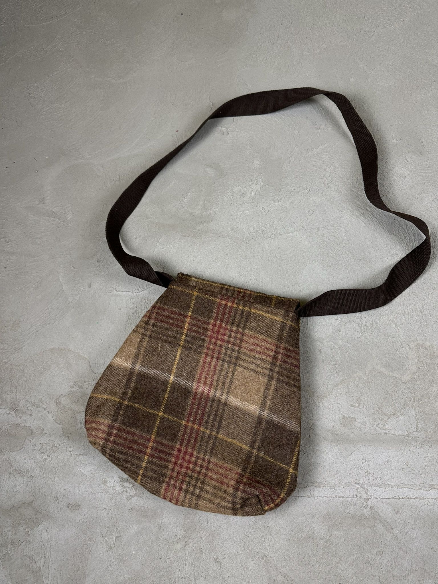 Handmade 80s Vintage Handmade Wool Checked Shoulder Bag Size ONE SIZE - 3 Thumbnail