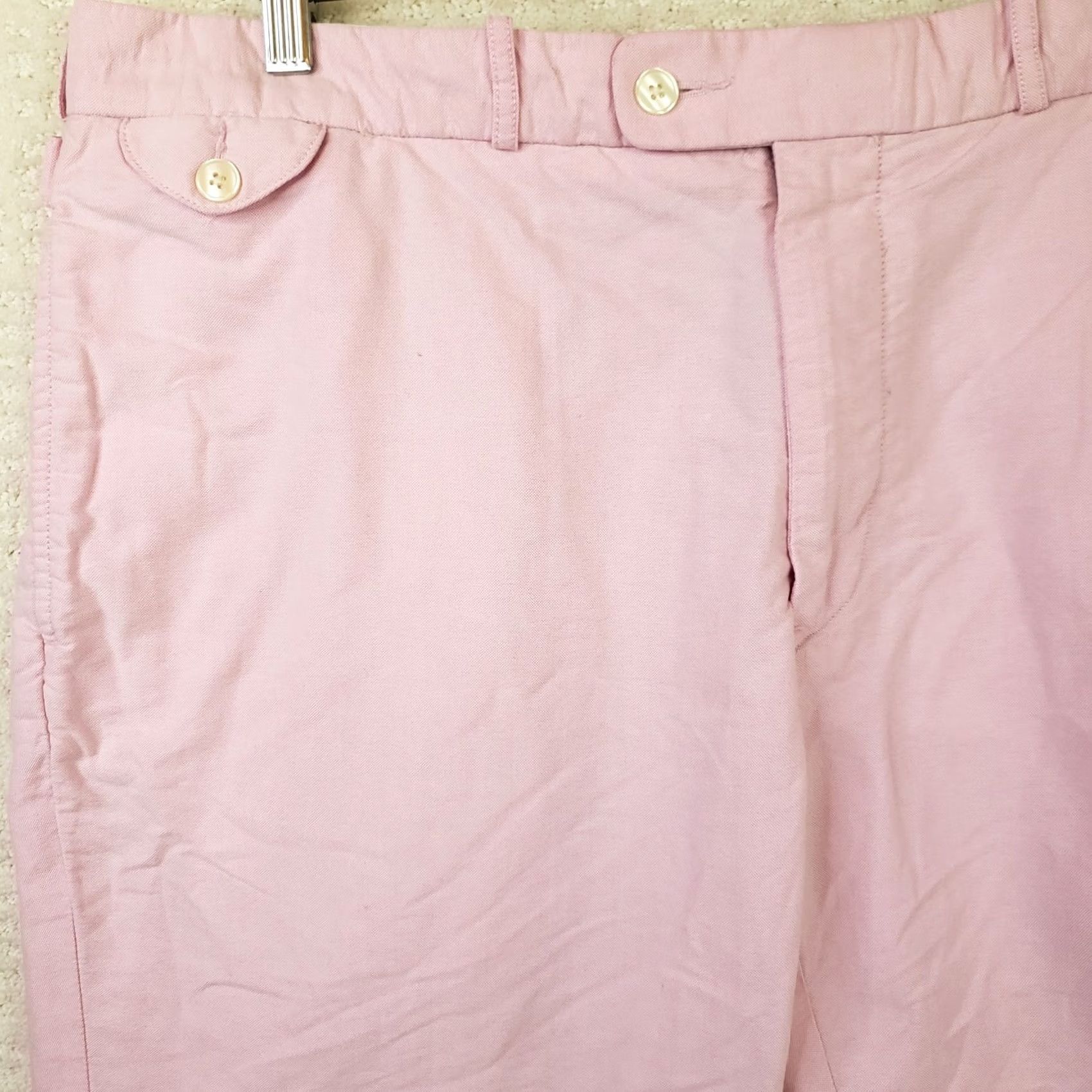Polo Ralph Lauren Polo Ralph Lauren Mens Chino Shorts Pink 40 11 Inseam 11 5-Pocket Birddog Logo Linen Look Lightweight Belted Classic Rise Mid-Blue? Actually Pink Size US L / EU 52-54 / 3 - 3 Thumbnail