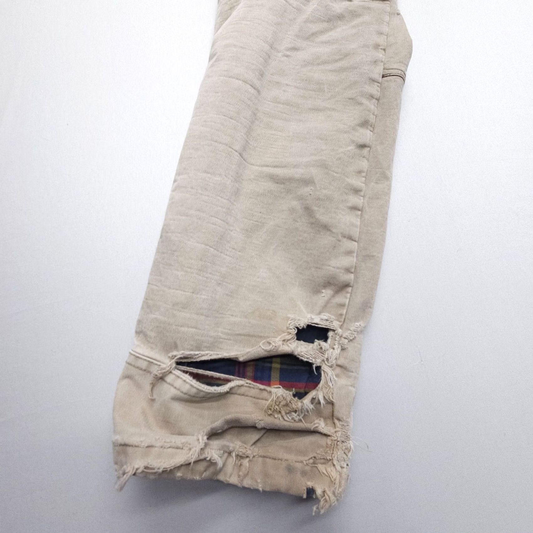 Thrasher Kuhl Rydr Pants Mens 30 x 32 Canvas Distressed Workwear 5-Pocket Denim Beige Color Regular Fit Chaud 90s Theme Mens Size US 30 / EU 46 - 5 Thumbnail