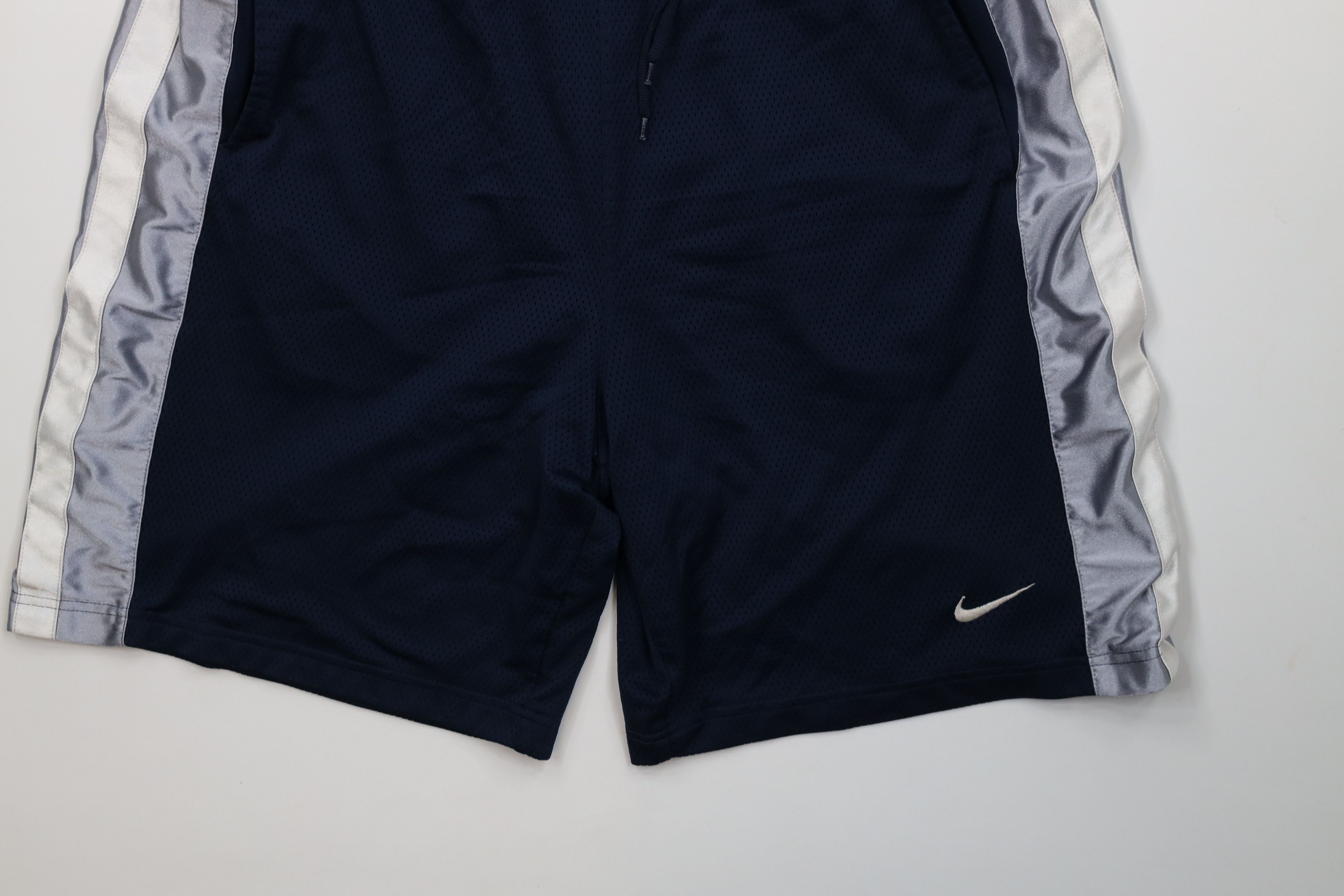 Nike Vintage Nike Mini Swoosh Heavy Mesh Basketball Shorts Blue Size US 36 / EU 52 - 4 Thumbnail
