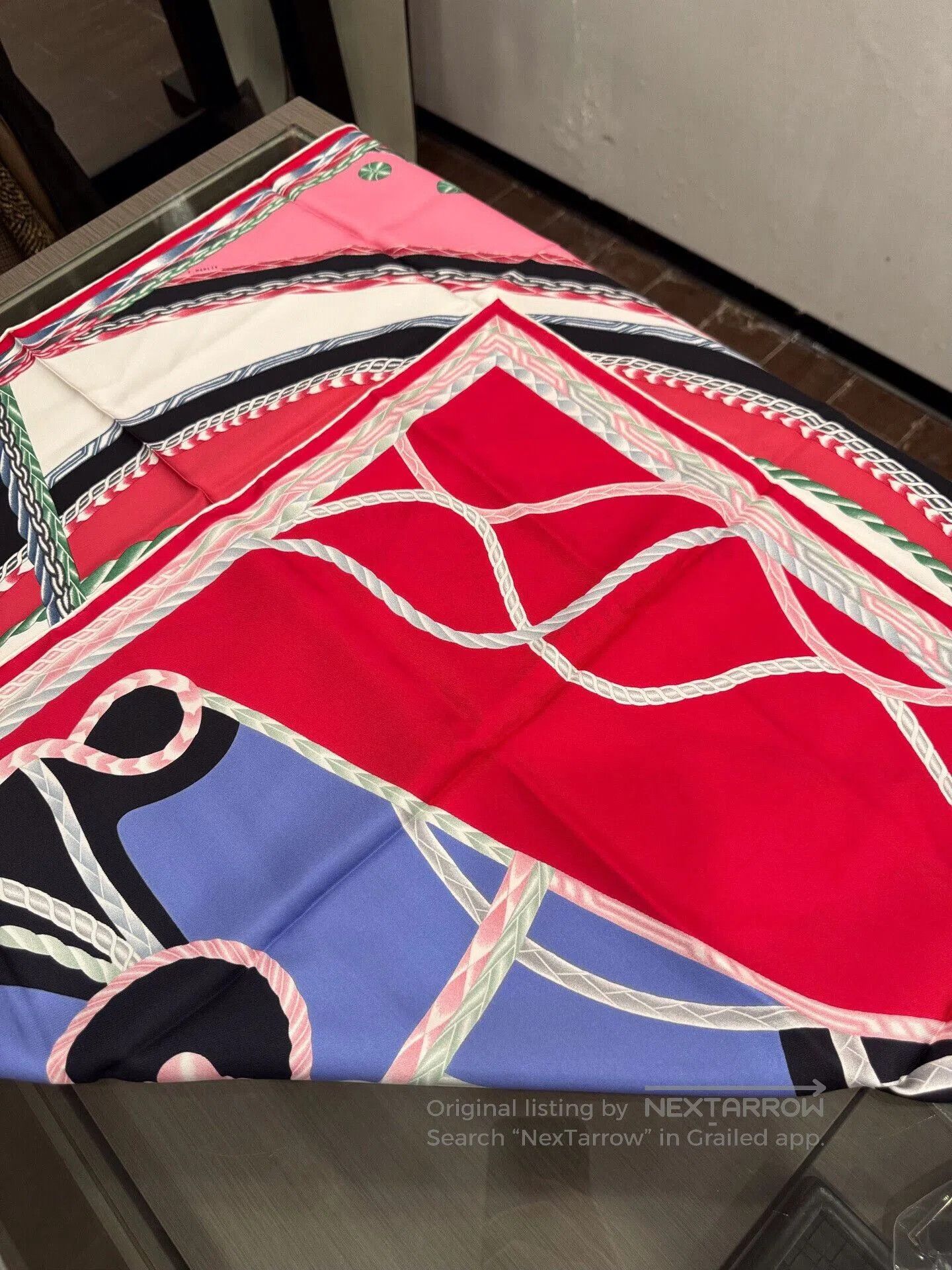 Hermes Hermes Red Horse Head Silk Scarf. Size ONE SIZE - 5 Thumbnail