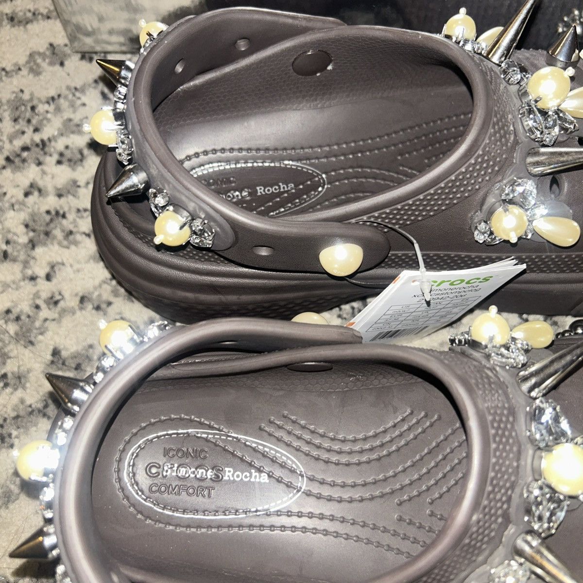 SIMONE ROCHA X CROCS Embellished Stomp Clogs Espresso