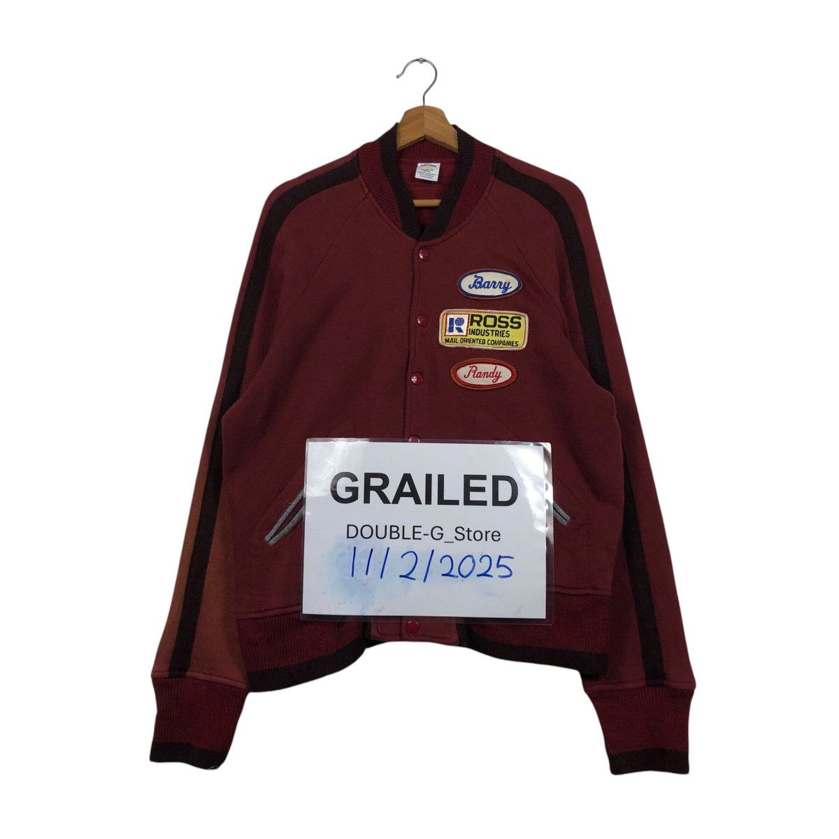 Japanese Brand Vintage Sportswear Patch Varsity Jacket Deep Burgundy Raglan Size US S / EU 44-46 / 1 - 1 Thumbnail