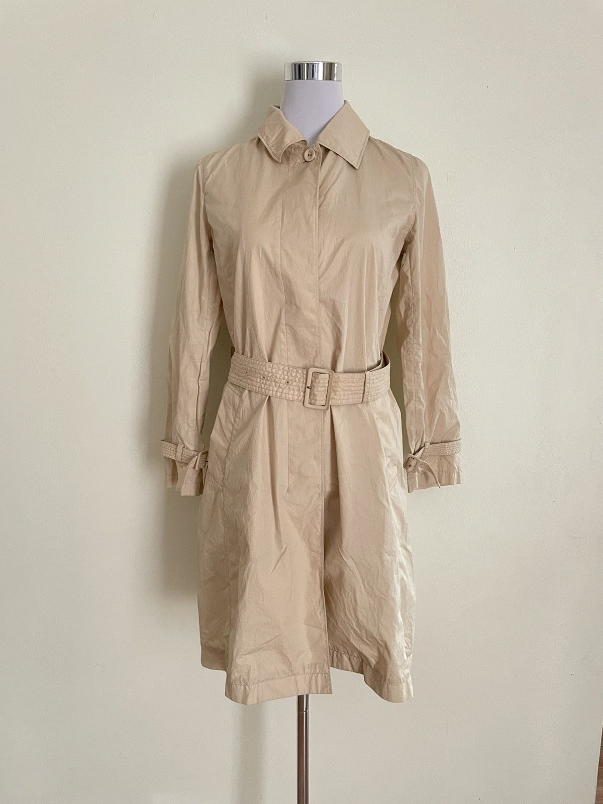 image of Lacoste Belted Coat in Brown, Women's (Size XS)