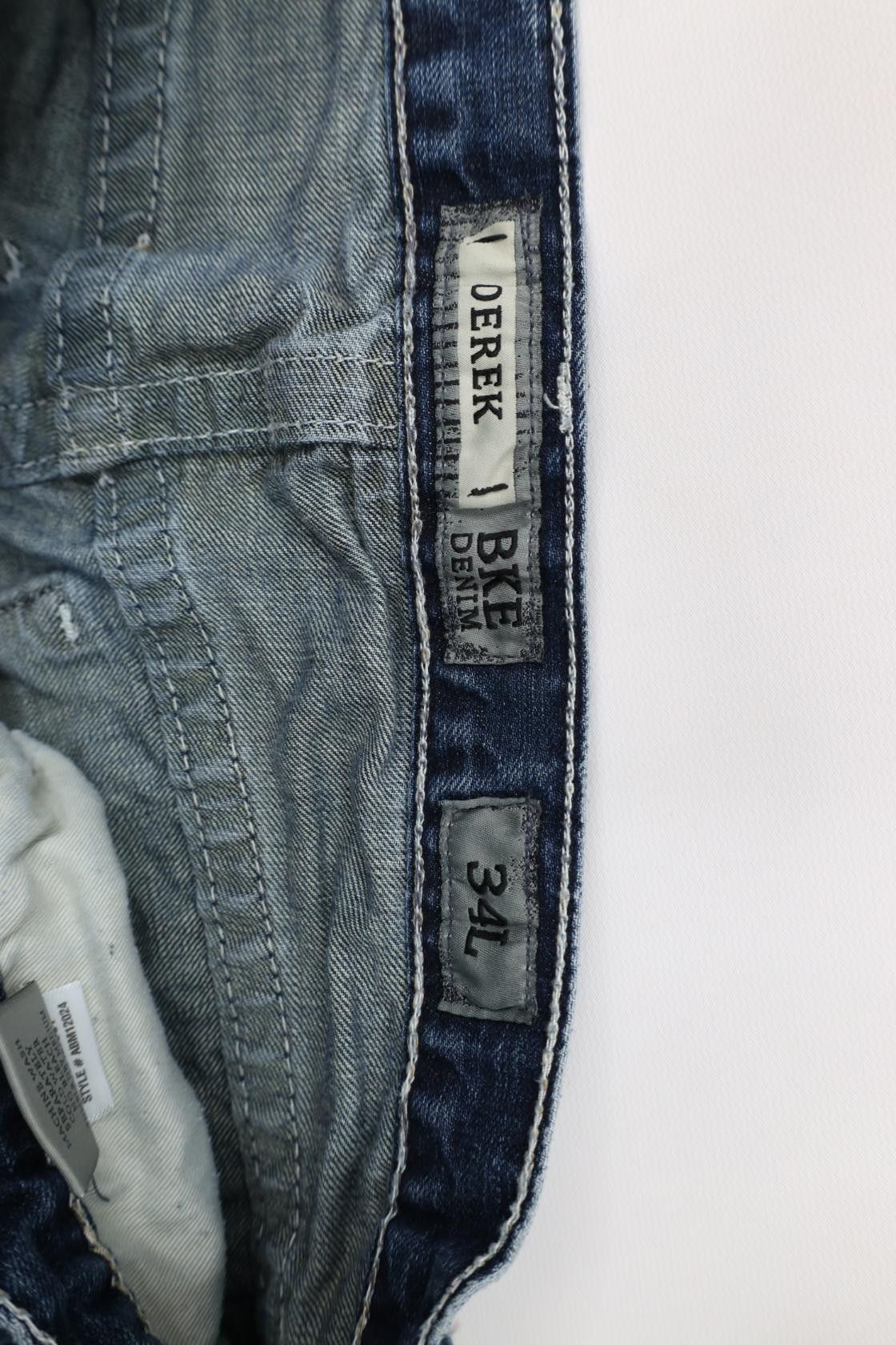 Vintage Buckle BKE Stitch Derek Wide Leg Bootcut Denim Jeans Blue Size US 34 / EU 50 - 7 Thumbnail
