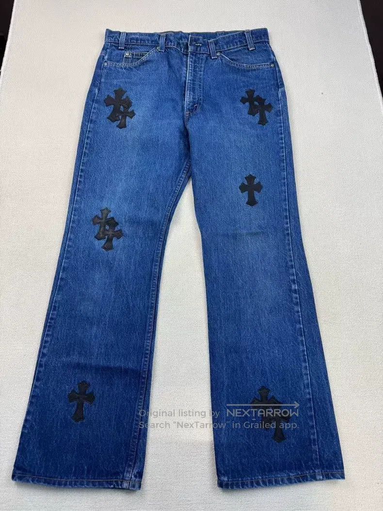 Chrome Hearts CHROME HEARTS 34 Vintage Levis 517 cross leather dark blue Size US 34 / EU 50 - 1 Thumbnail