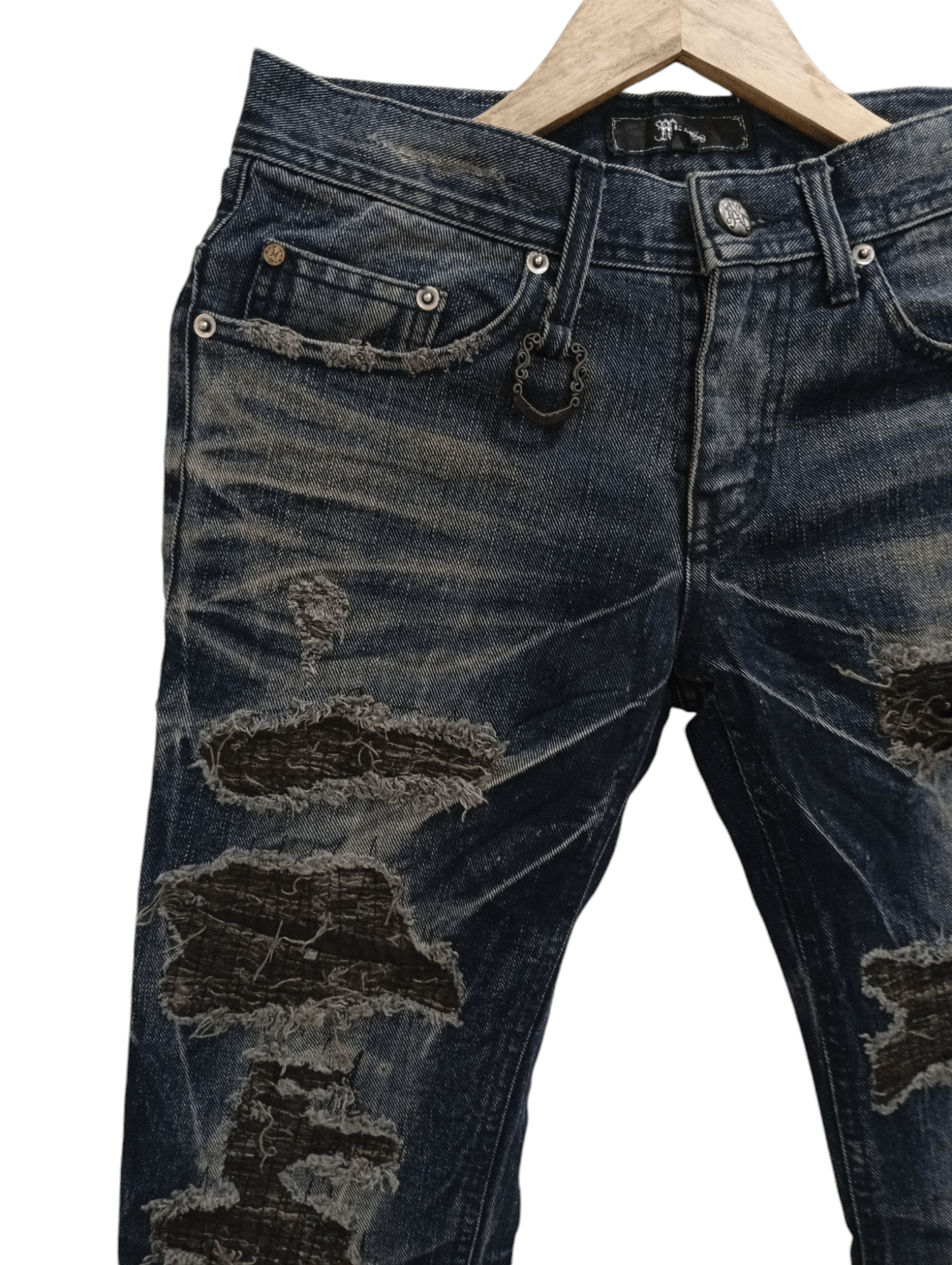 Japanese Brand × Vintage 🔥🔥Midas Patchwork Distressed Jeans Denim Size US 30 / EU 46 - 7 Thumbnail