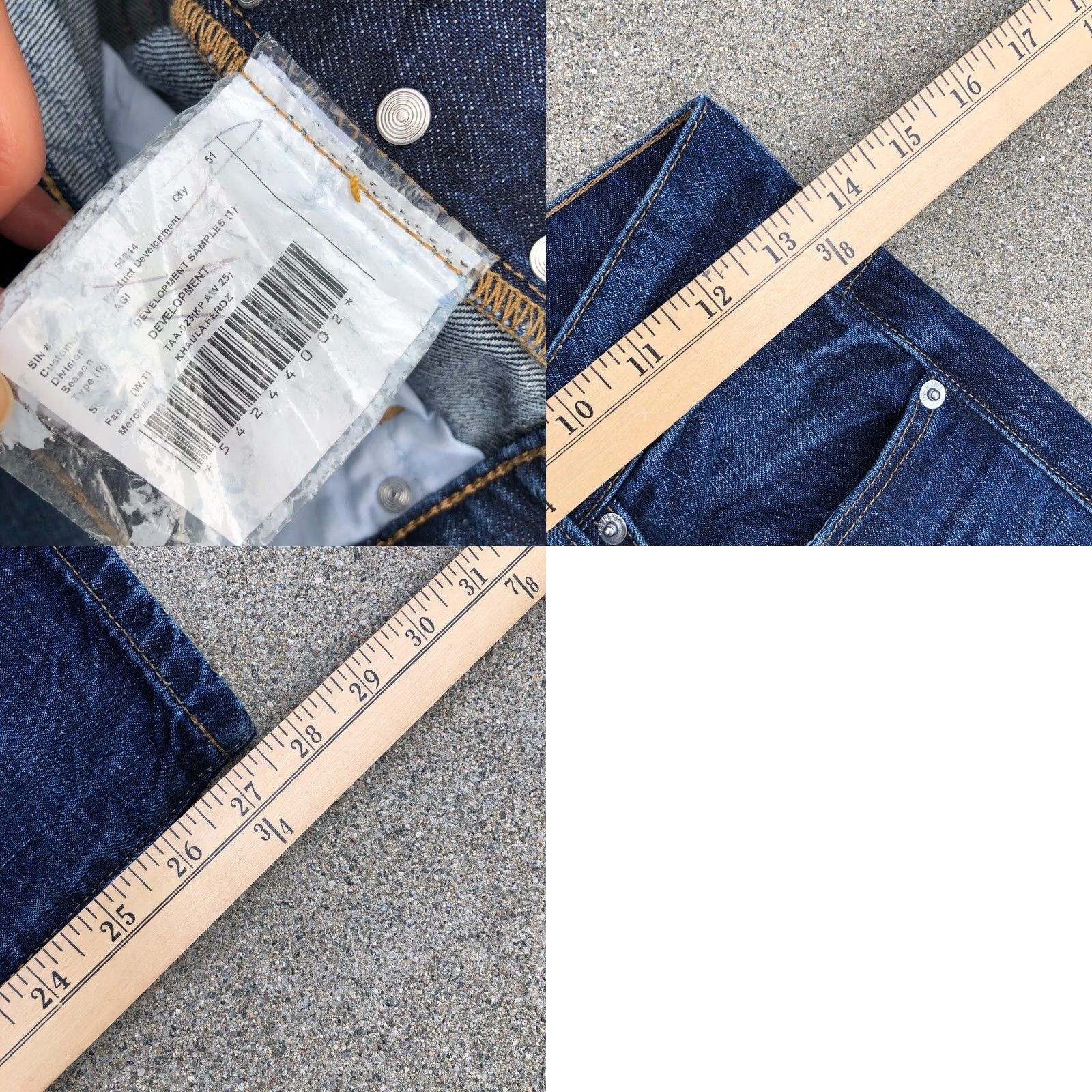 Denime AGI DENIM Jeans Men's 28 x 28 Dark Wash Blue Button Fly Vintage? Size US 28 / EU 44 - 8 Thumbnail