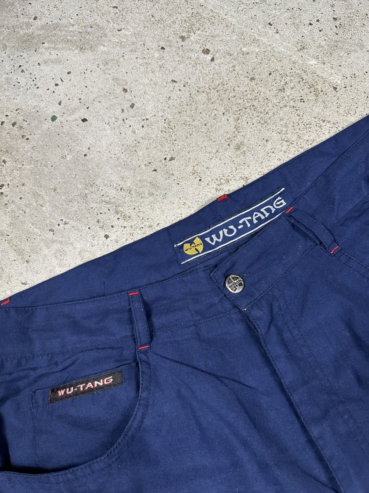 Vintage × Wu-Tang Clan Vintage 90s Wu Tang Baggy Cargo Jorts Shorts Navy Size US 38 / EU 54 - 4 Thumbnail