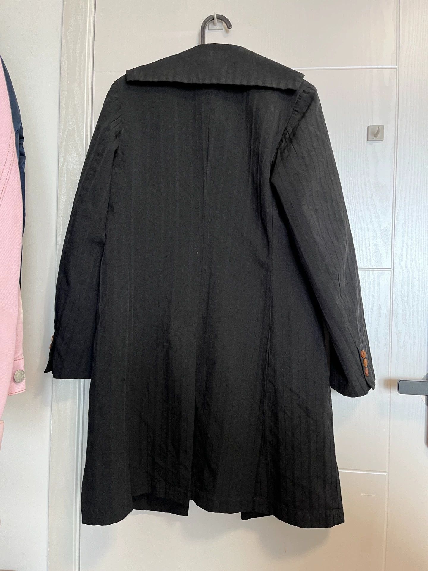 Comme des Garcons CDG Cool Dark Thin Patterned Long Coat Black S 95 New Size US S / EU 44-46 / 1 - 3 Thumbnail