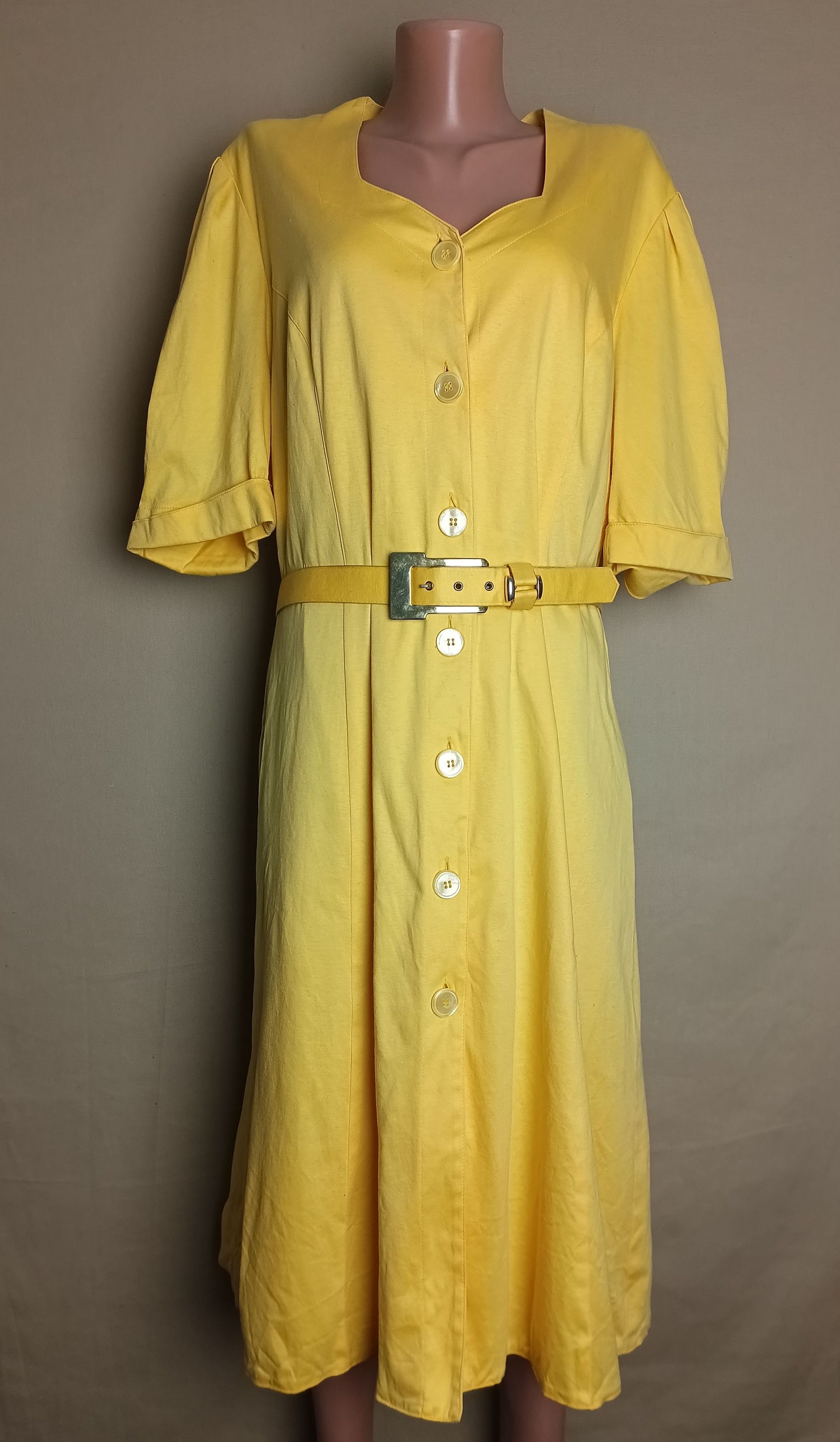 Givenchy × Vintage GIVENCHY En Plus 80’s Yellow Overall Dress Size EU 46/18W Size XL / US 12-14 / IT 48-50 - 1 Thumbnail