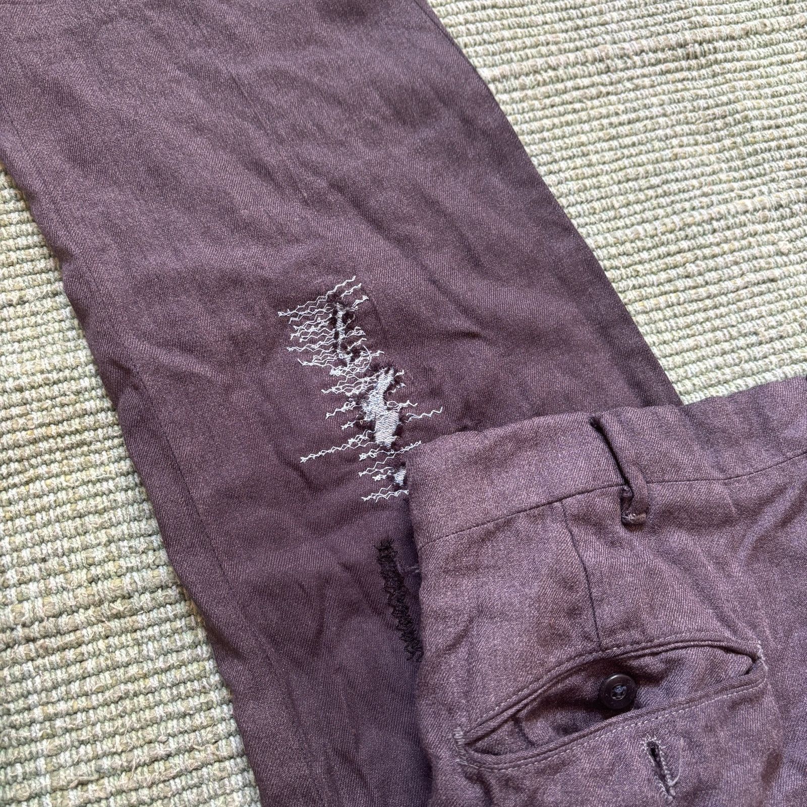 Vintage True vintage 60s Koratron wool gabardine repaired trousers Size US 30 / EU 46 - 2 Thumbnail