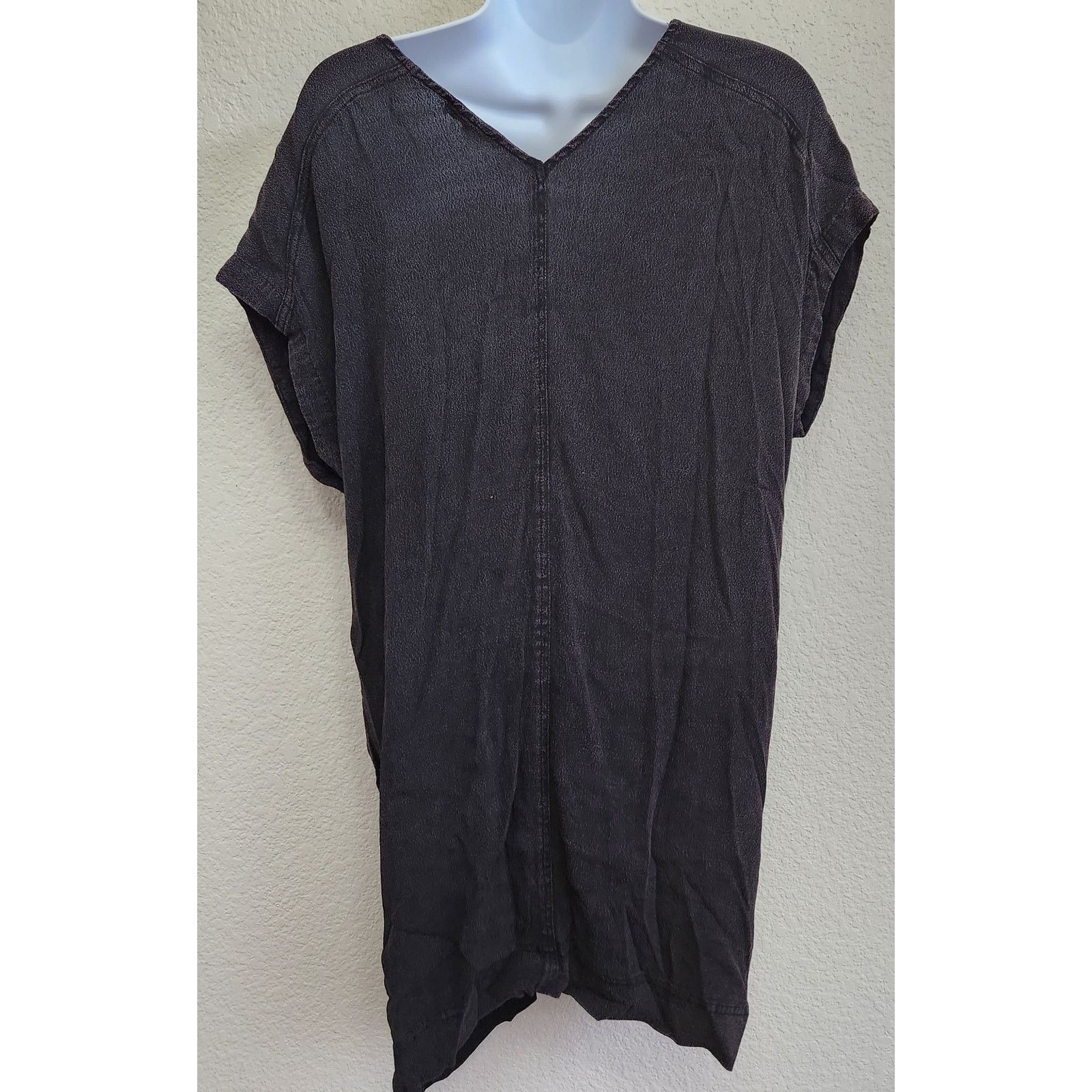 Other Very J Black Double V Shirt Mini Dress Small Lightweight Size S / US 4 / IT 40 - 4 Thumbnail