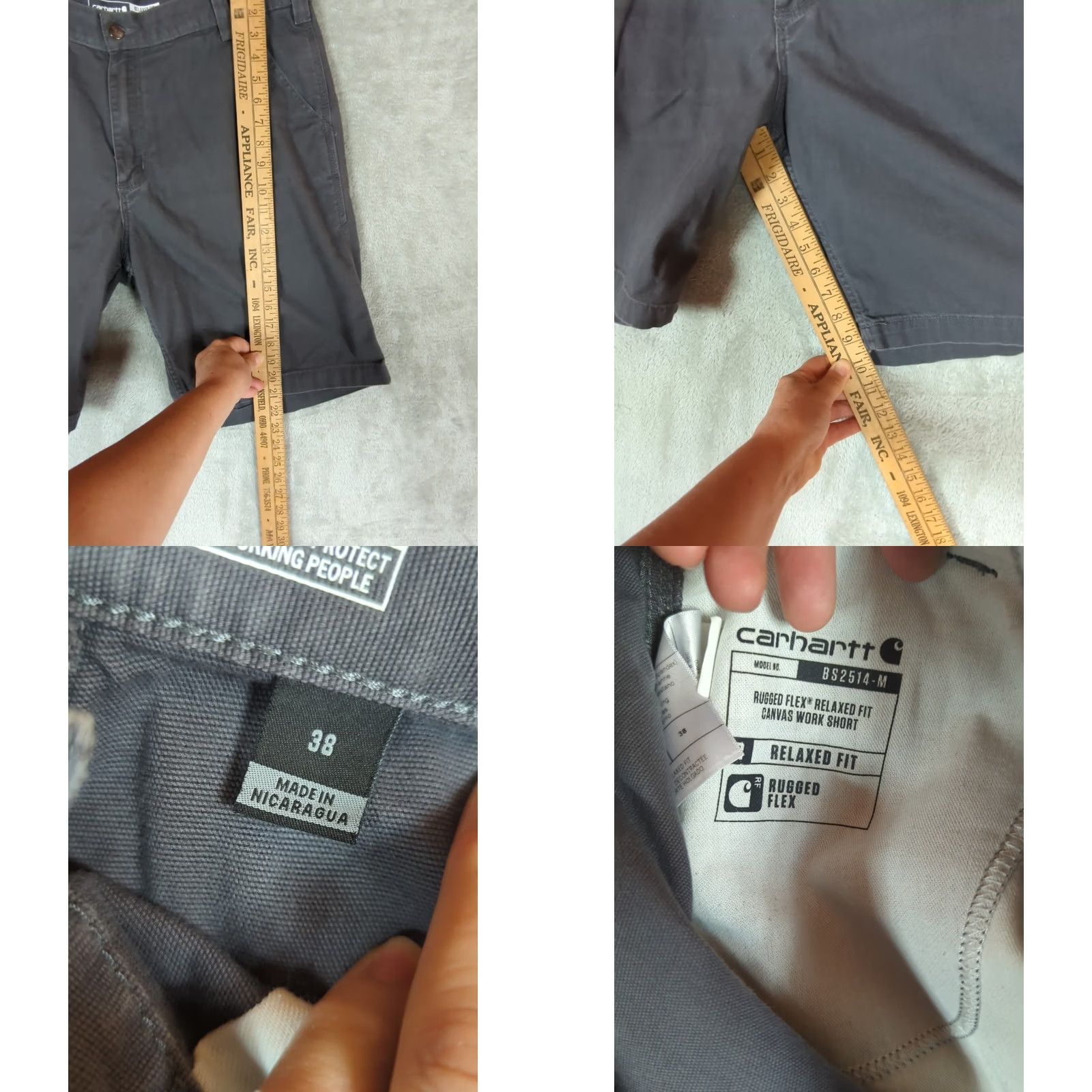 Carhartt VINTAGE Carhartt Men’s Rugged Flex Relaxed Fit Gray Canvas Shorts Mens 38X9 Utility Work Size US 38 / EU 54 - 8 Thumbnail