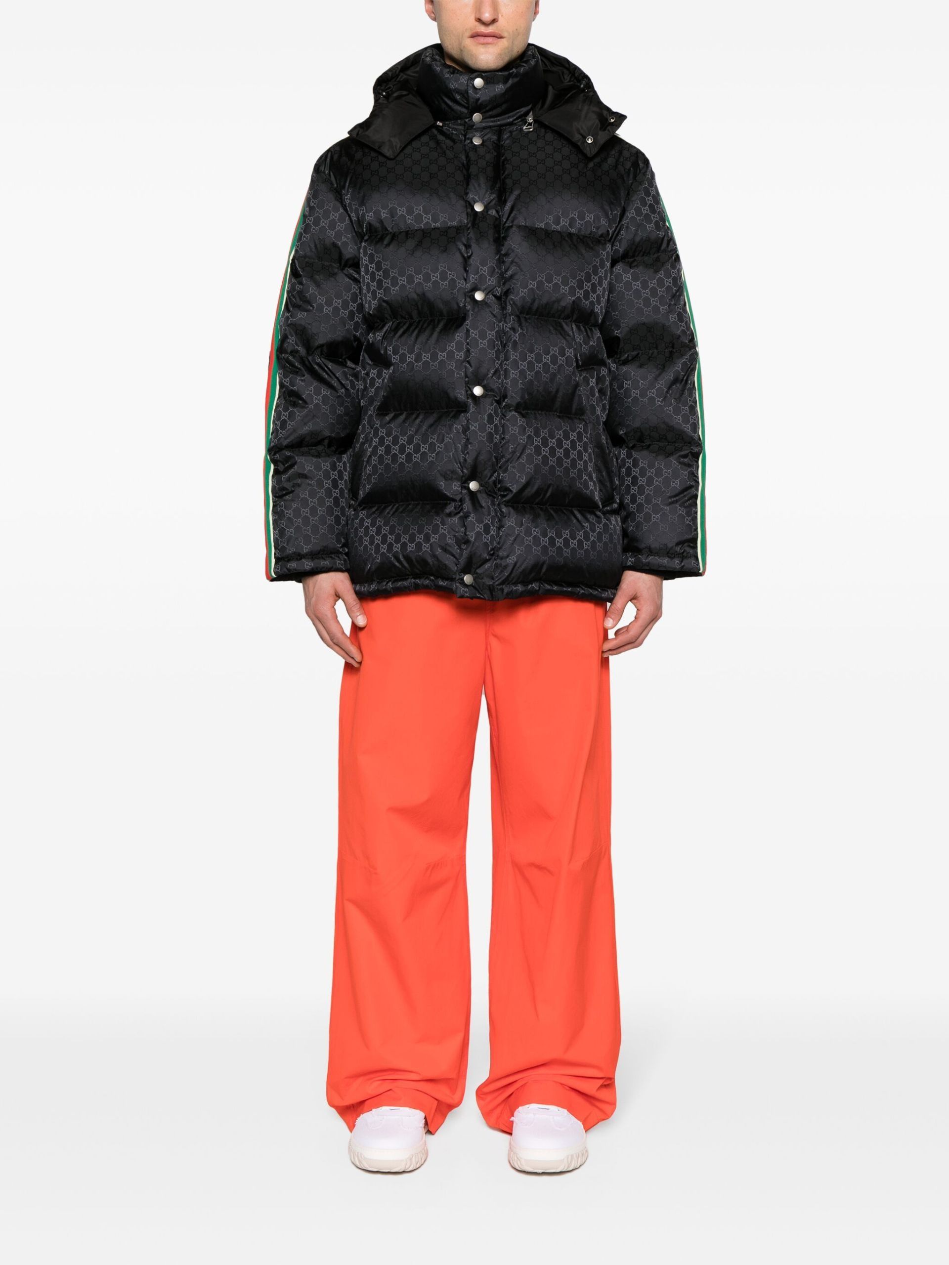 Gucci o1s1wg110725 GG Nylon Jacquard Jacket With Web in Black Size US XXL / EU 58 / 5 - 3 Thumbnail