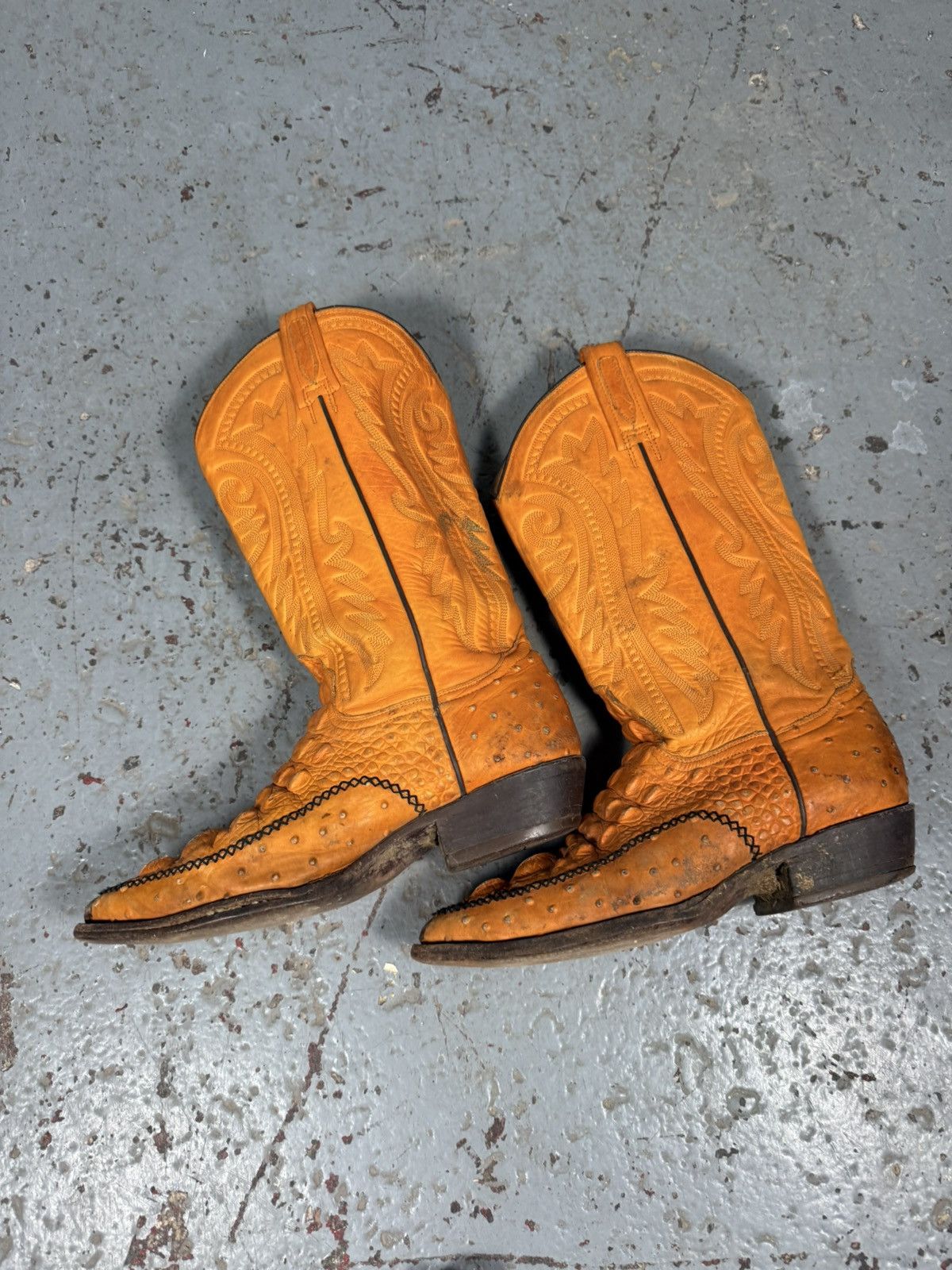 Other 80s Vintage Rudel Made In Usa Crocodile Vamp Cowboy Boots Size US 10.5 / EU 43-44 - 10 Thumbnail