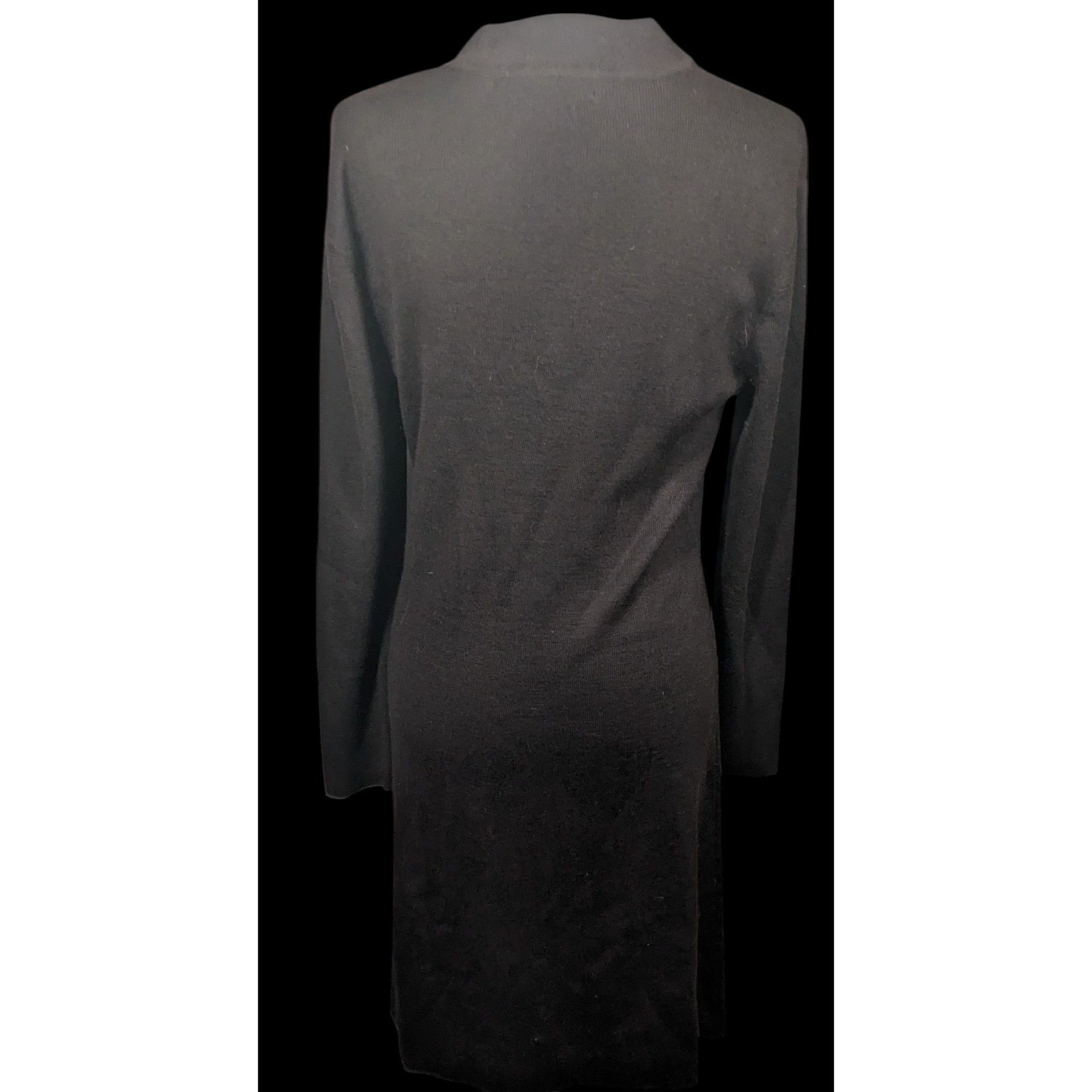 Other Lina Leonard Modest Long Sleeve Black Sweater Dress Size M / US 6-8 / IT 42-44 - 2 Thumbnail
