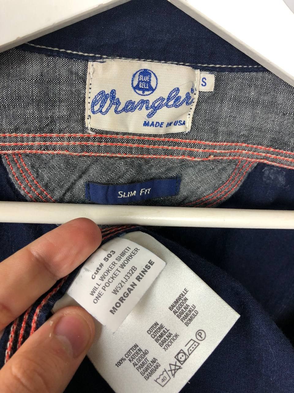 Wrangler Wrangler USA Shirt Slim Fit Blue size S Size US S / EU 44-46 / 1 - 9 Thumbnail