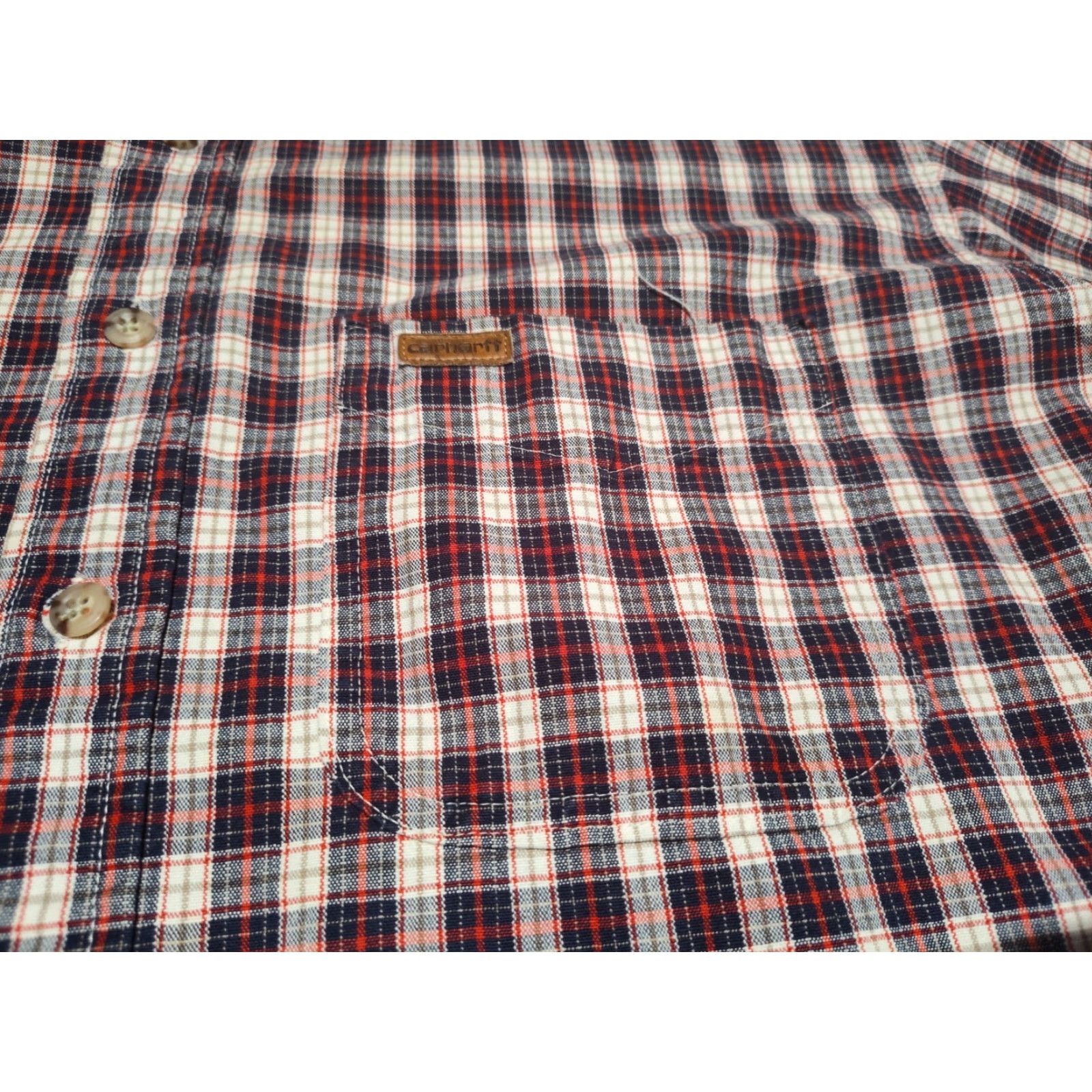 Carhartt VINTAGE Carhartt Flannel Shirt Men XL Plaid Heavyweight Button-Down USA Made Red 90s Grunge Outdoor Mens Size US XL / EU 56 / 4 - 2 Thumbnail