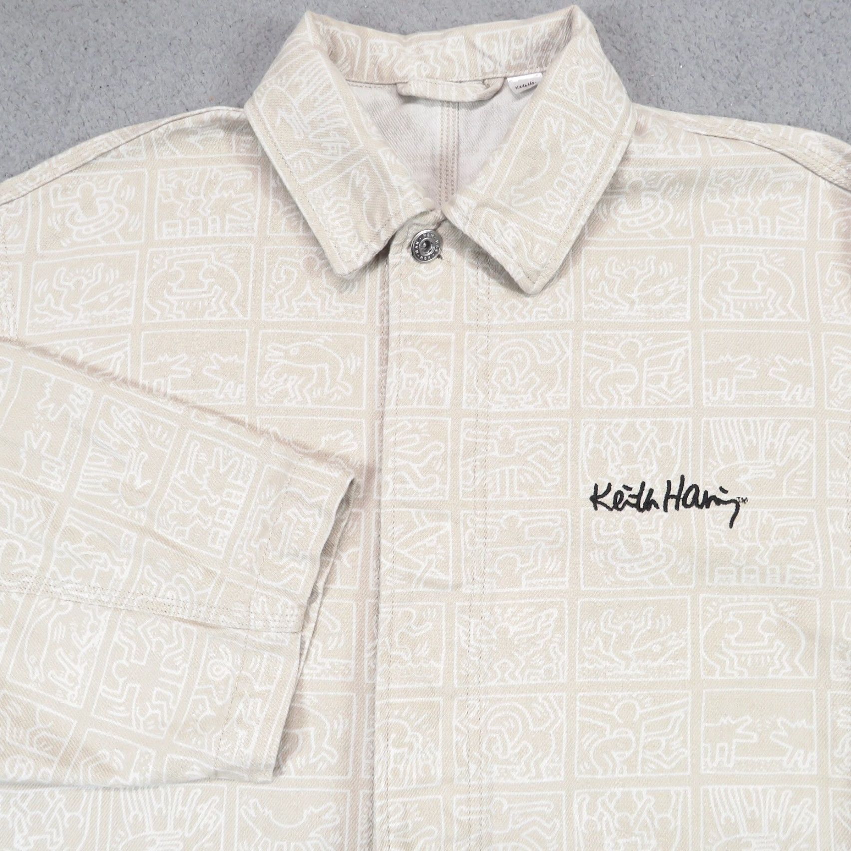 H&M Keith Haring Jacket Mens Small Canvas Workwear Chore Coat AOP Graffiti Workwear Size US S / EU 44-46 / 1 - 2 Thumbnail