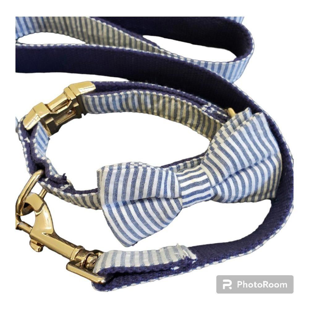 Designer Blue, white, Gold Tone Dog Leash Size ONE SIZE - 5 Thumbnail