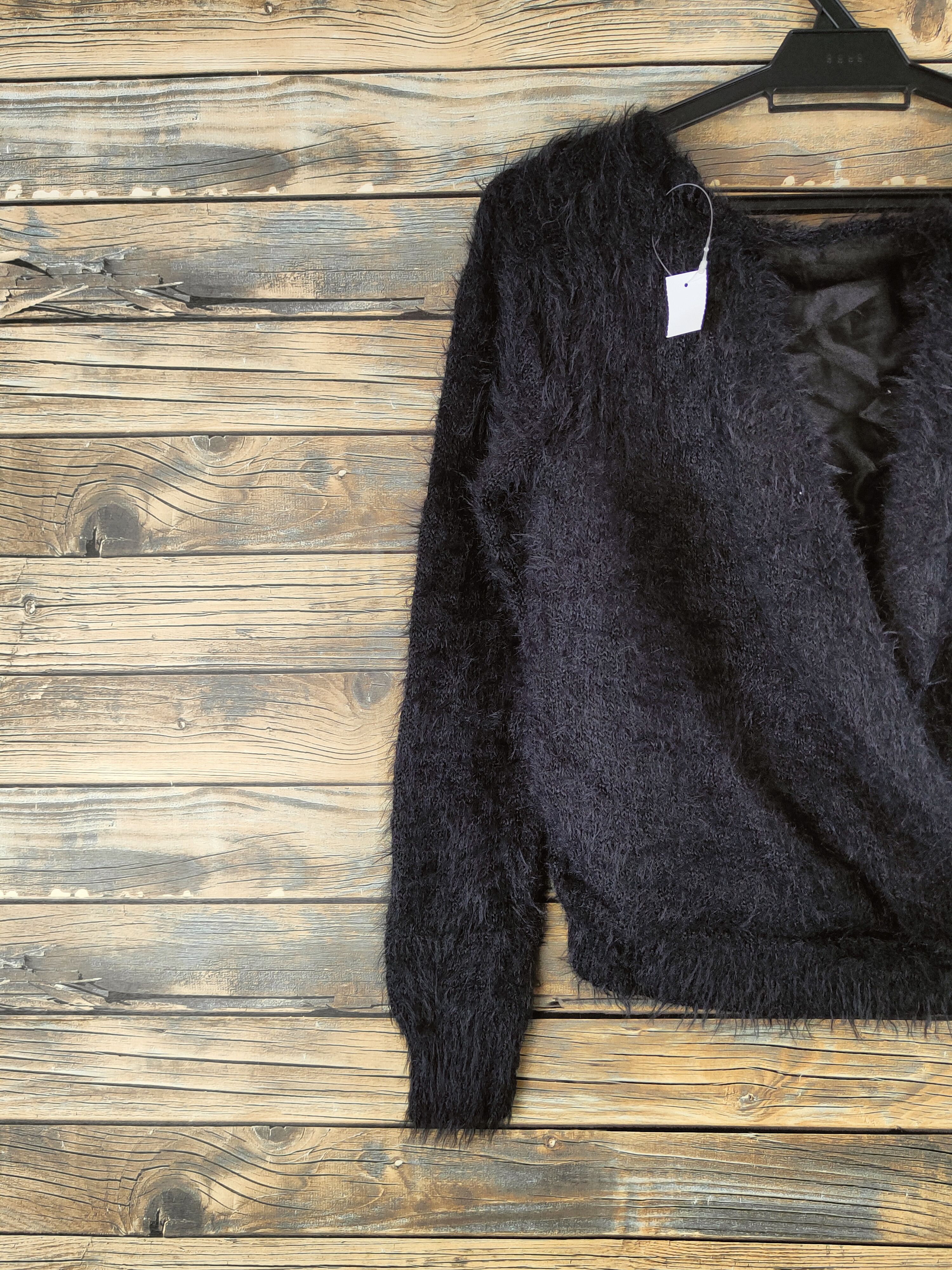 Japanese Brand DL Cecil McBee Black Fur Mohair Knitwear #46-546 Size M / US 6-8 / IT 42-44 - 8 Thumbnail