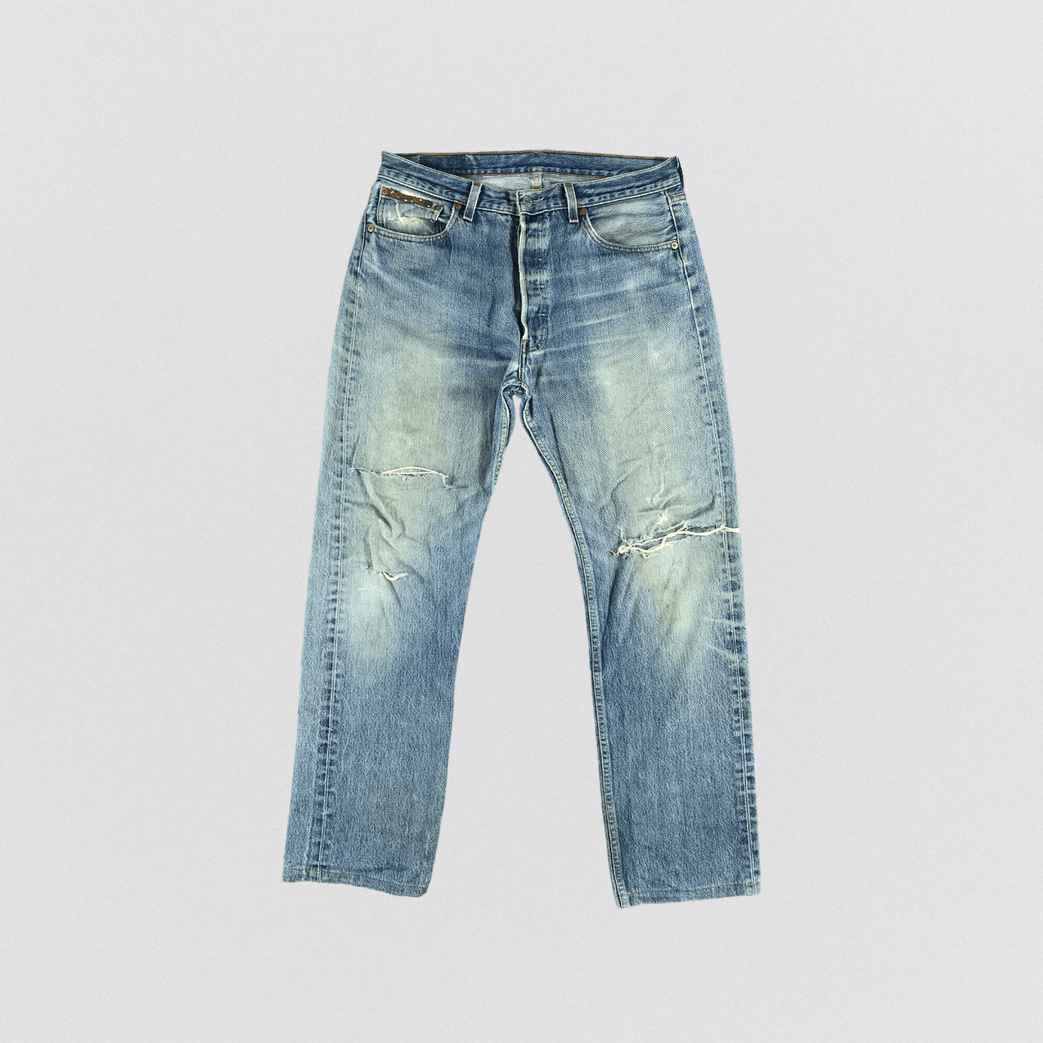 image of 90's Distress Levis 501 Jeans-Jm2769 in Blue, Men's (Size 35)