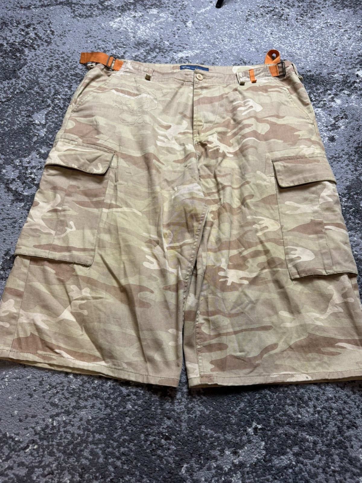 Japanese Brand × Vintage Vintage Y2K Exsto CamoTan Carti Style Opium Baggy Shorts Size US 38 / EU 54 - 2 Thumbnail