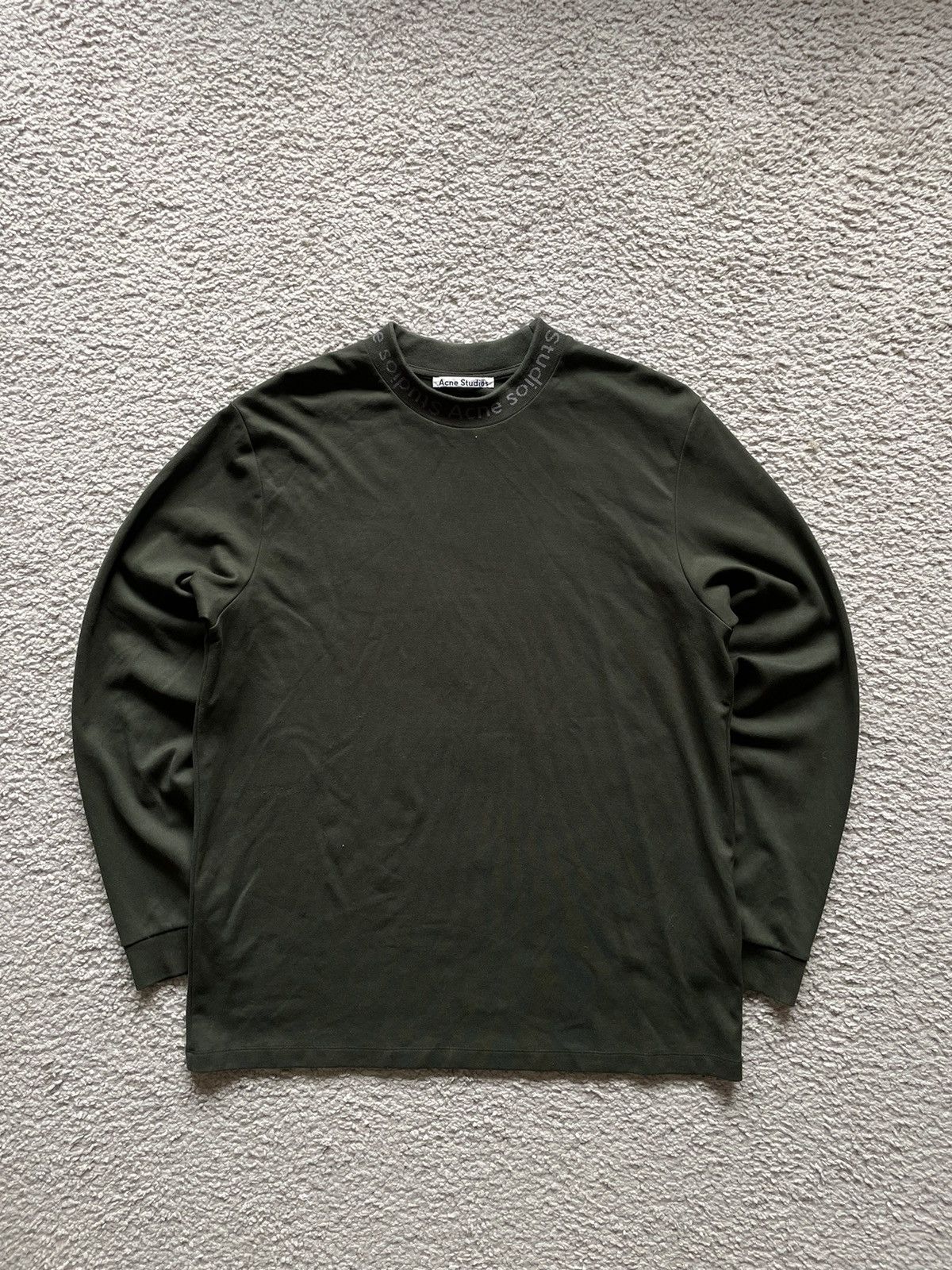 Acne Studios Acne studios Logo Rib Khaki sweatshirt Size US XL / EU 56 / 4 - 1 Thumbnail