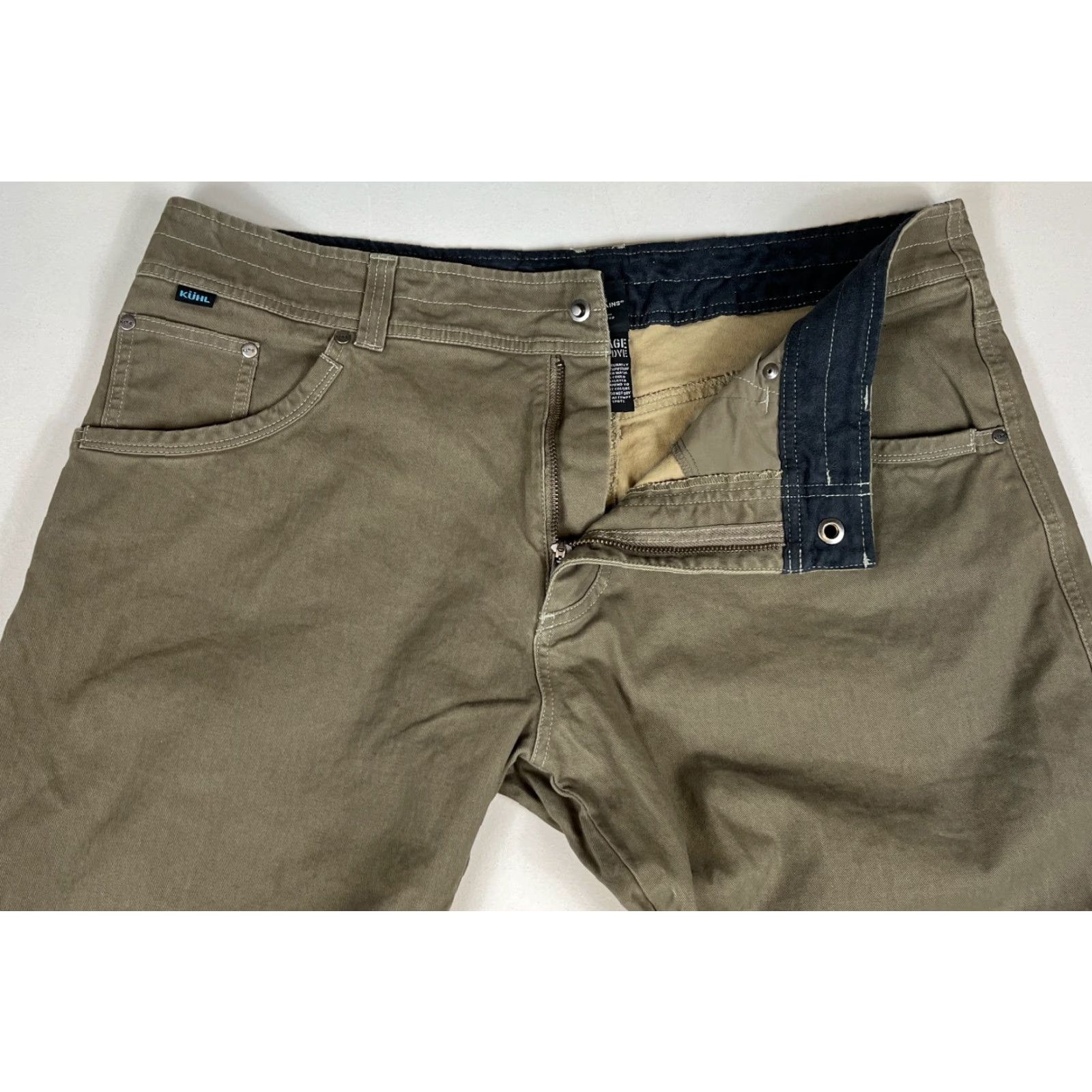 Vintage VINTAGE Kuhl Men’s Easy Rydr Pants 38x32 Olive 38x32 Khaki Green Outdoor Hiking Cotton Blend Canvas Pockets Stretch 5017 Mens Size US 38 / EU 54 - 4 Thumbnail