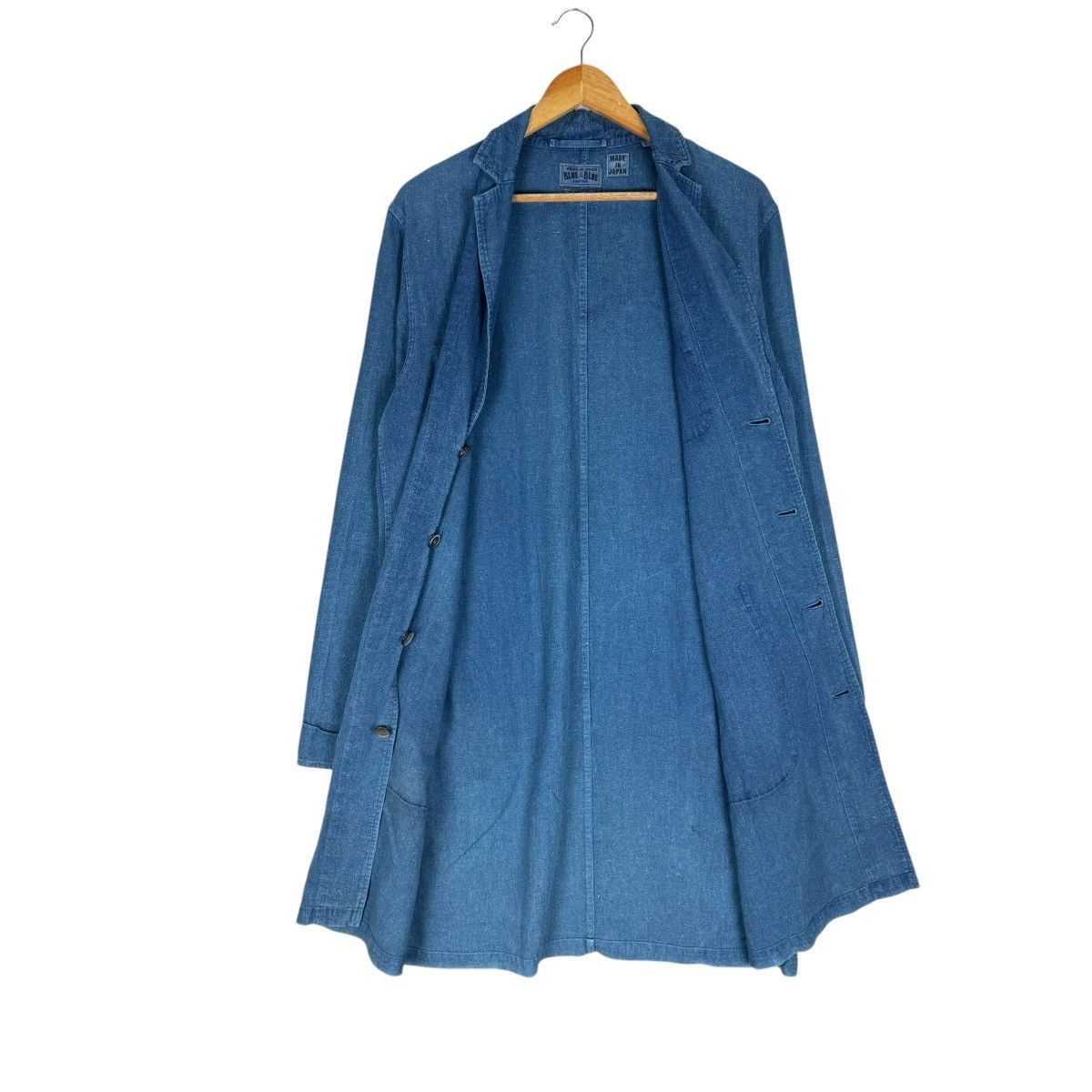 Blue Blue Japan 🔥BLUE BLUE ARIGATO INDIGO DENIM LONG BUTTON SHIRTS Size US L / EU 52-54 / 3 - 6 Thumbnail