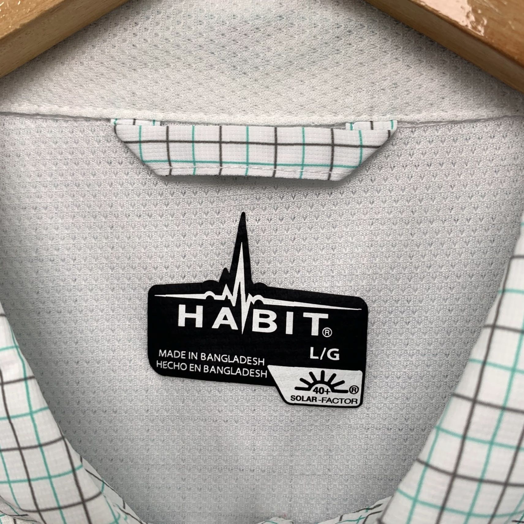 Habitat HABIT Plaid Button-Up Shirt Short Sleeve Men’s Large White Outdoor Casual Shirt Men Size US L / EU 52-54 / 3 - 2 Thumbnail