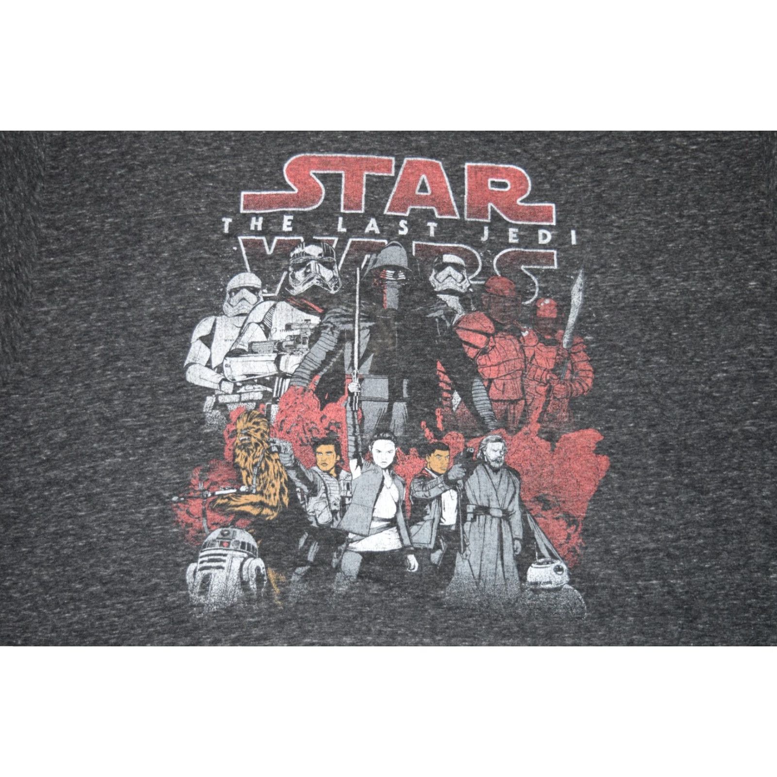 Vintage Fifth Sun Star Wars The Last Jedi Mens T-Shirt 2XL Dark Grey Graphic Fade Crew Neck Short Sleeve Regular Fit Officially Licensed Graphic Tee Men Size US XXL / EU 58 / 5 - 2 Thumbnail