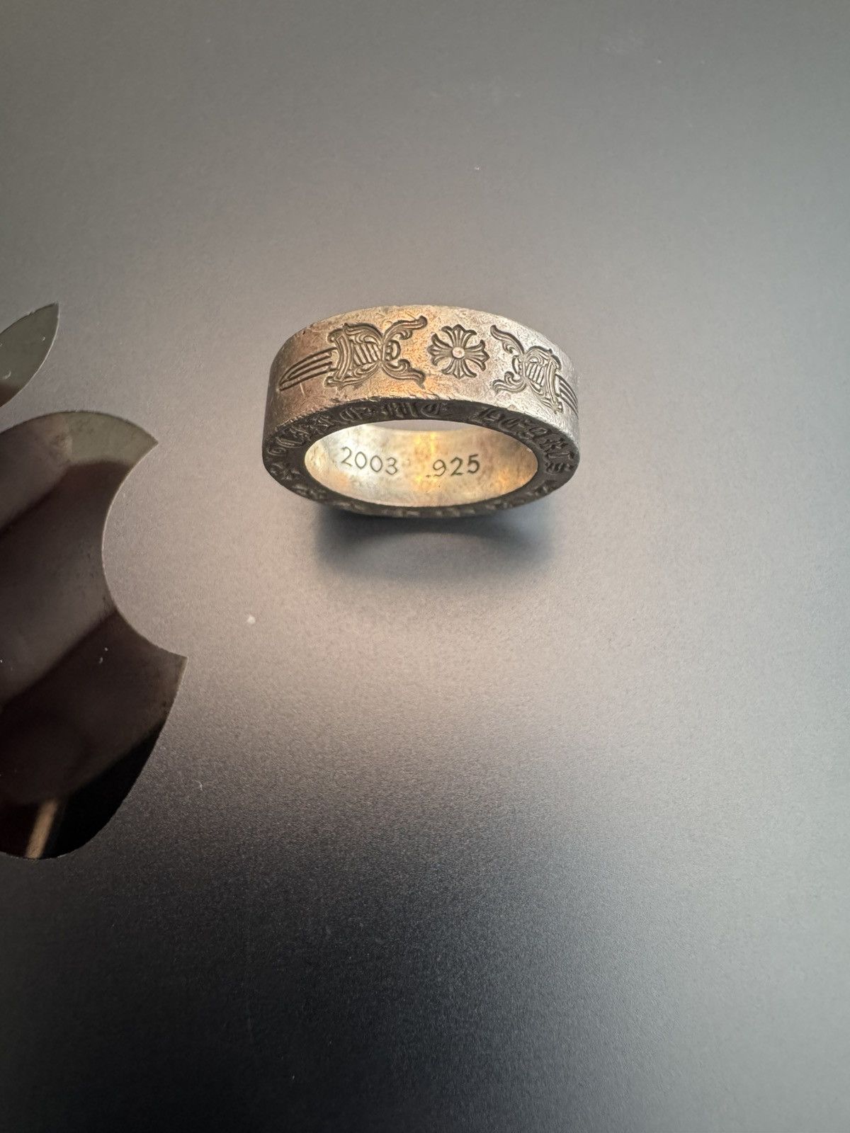 Chrome Hearts Chrome Hearts Dagger Spacer Silver Ring Size ONE SIZE - 1 Thumbnail
