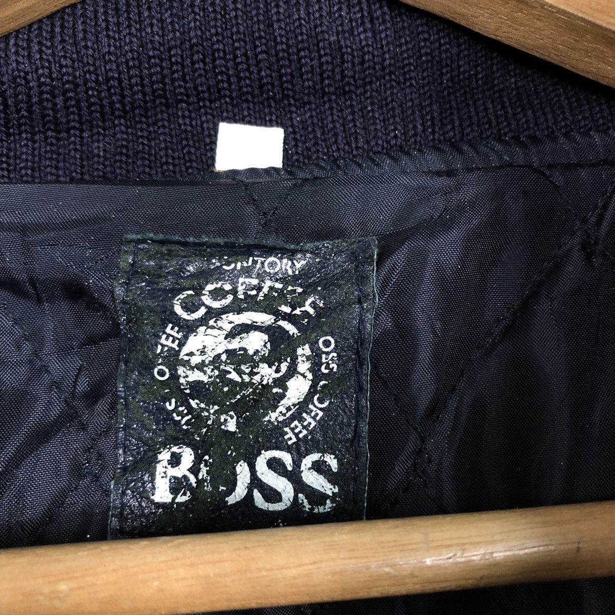Japanese Brand 📌Vintage Leather Jacket Bomber Suntory Boss Coffee Big Logo Size US L / EU 52-54 / 3 - 20 Thumbnail