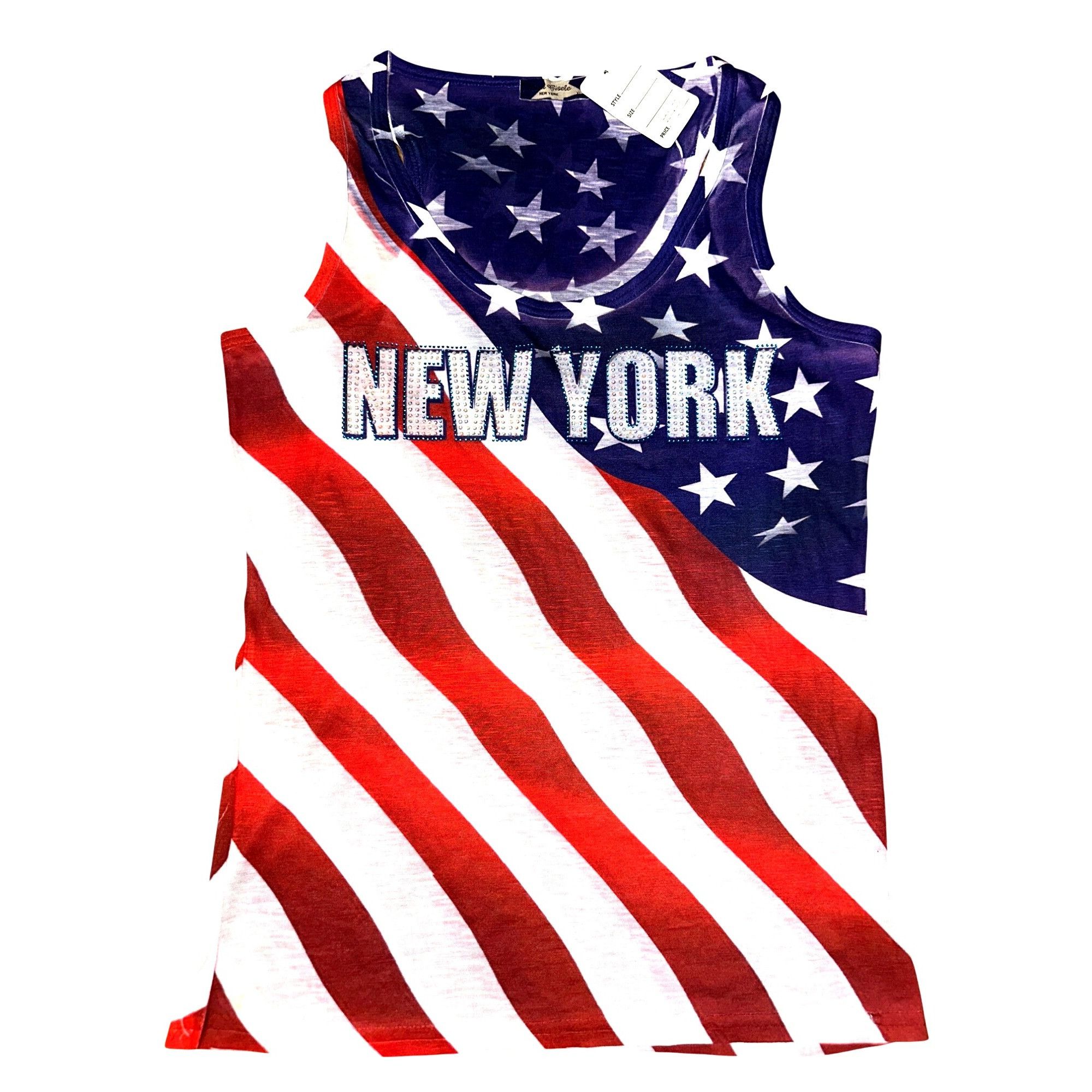 Other Sweet Gisele XLG American Flag Tank Top New York Rhinestone Size XL / US 12-14 / IT 48-50 - 8 Thumbnail