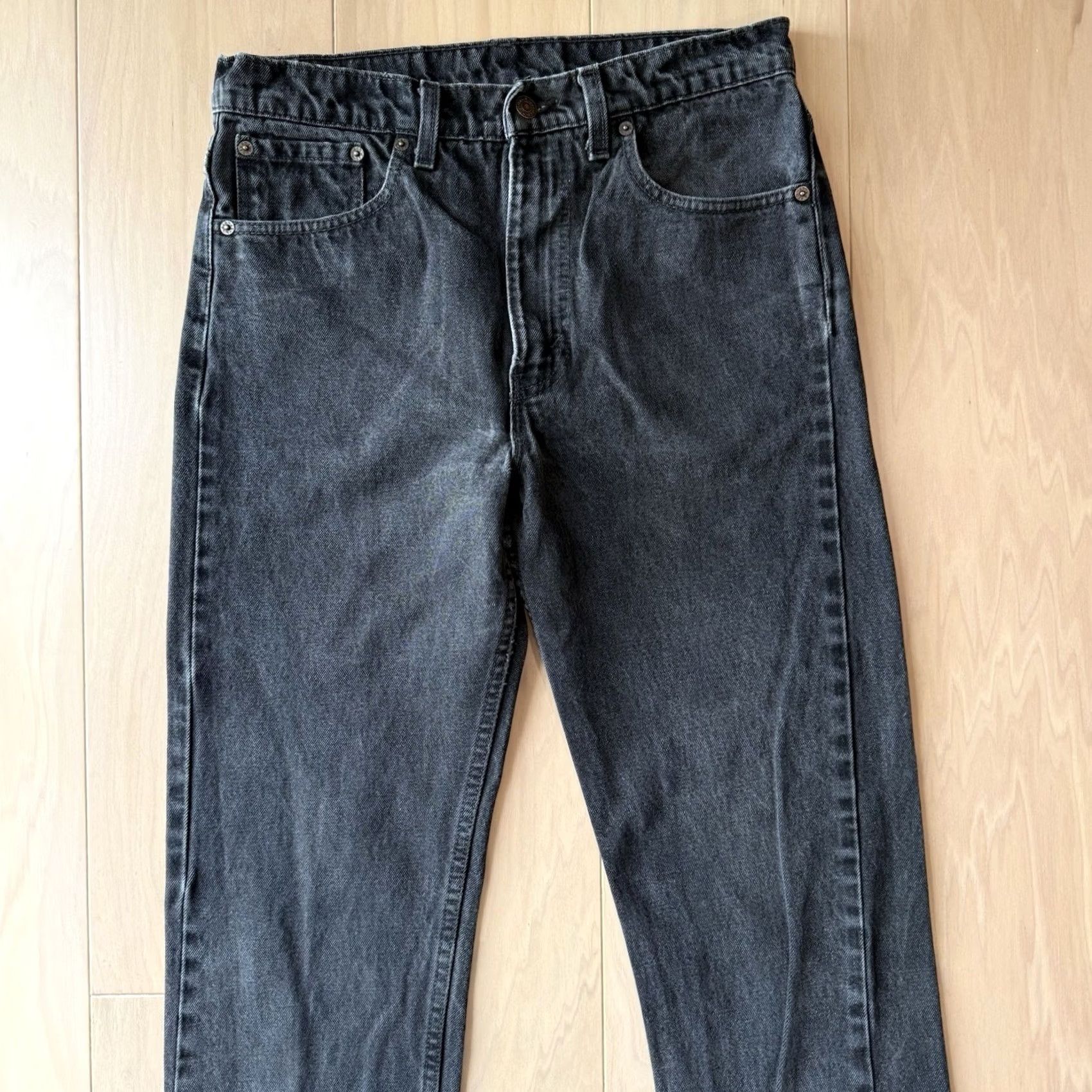 Levi's VINTAGE Levis 505 Jeans 32 Black 90s Workwear Light Wash Straight Leg Zip Fly Mens Jeans Size US 32 / EU 48 - 3 Thumbnail